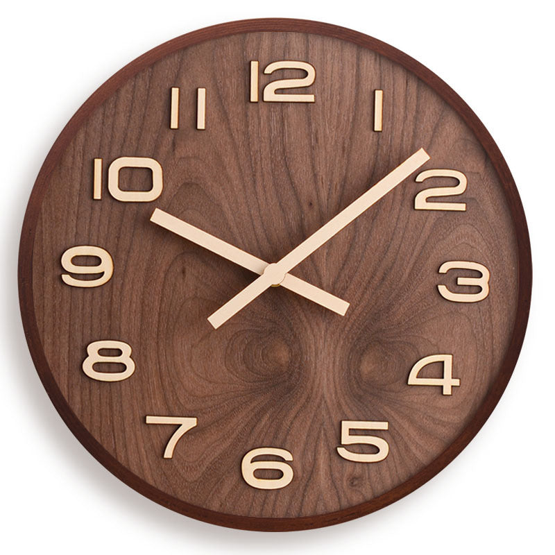 LuxeChronos - Walnut Wood Wall Clock