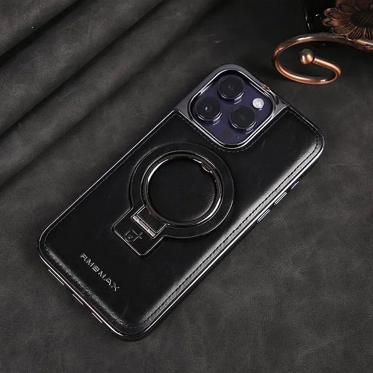iPhone LuxeLeather Metal Stand Case