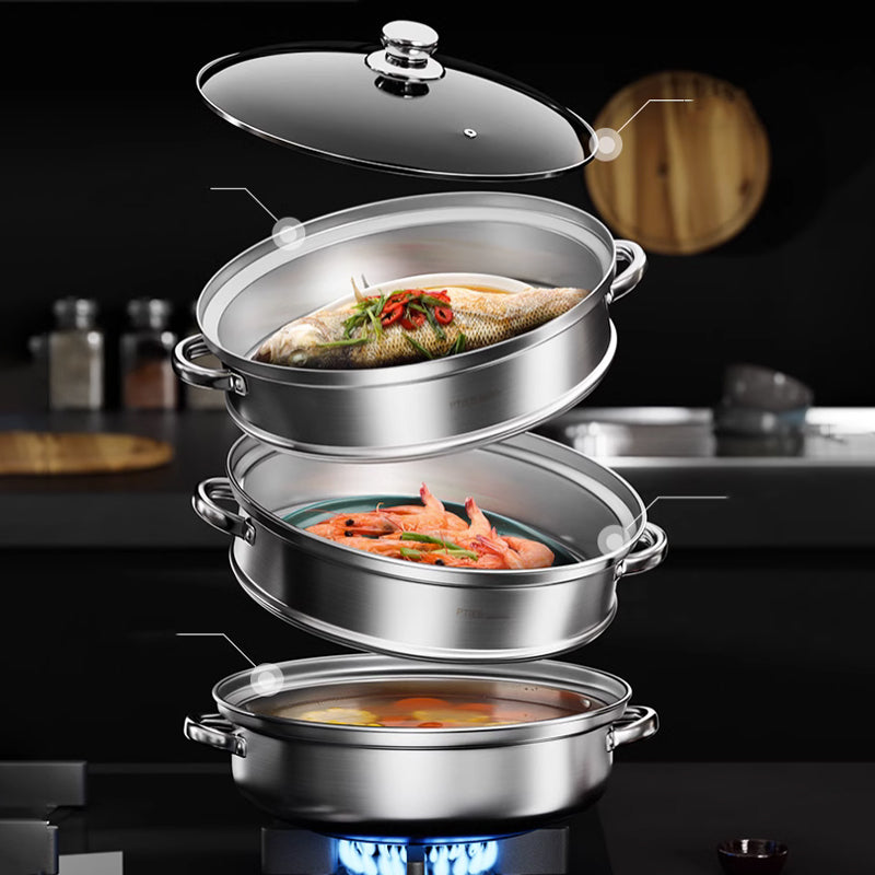 Multi-Level Steaming Appliance – 3-Tier Food Steamer for Vegetables and Fish