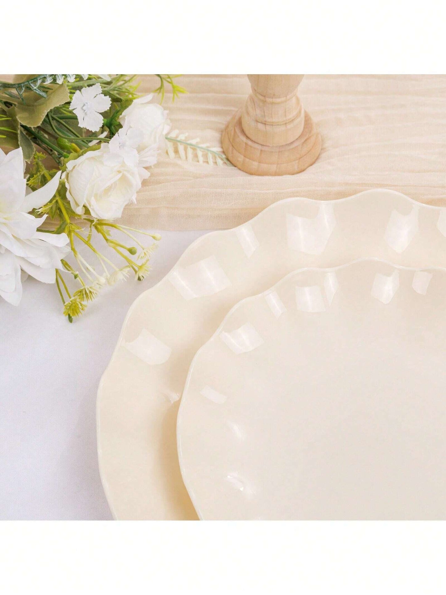 24-Piece Reusable Unbreakable Plastic Dinner and Salad Plates Set