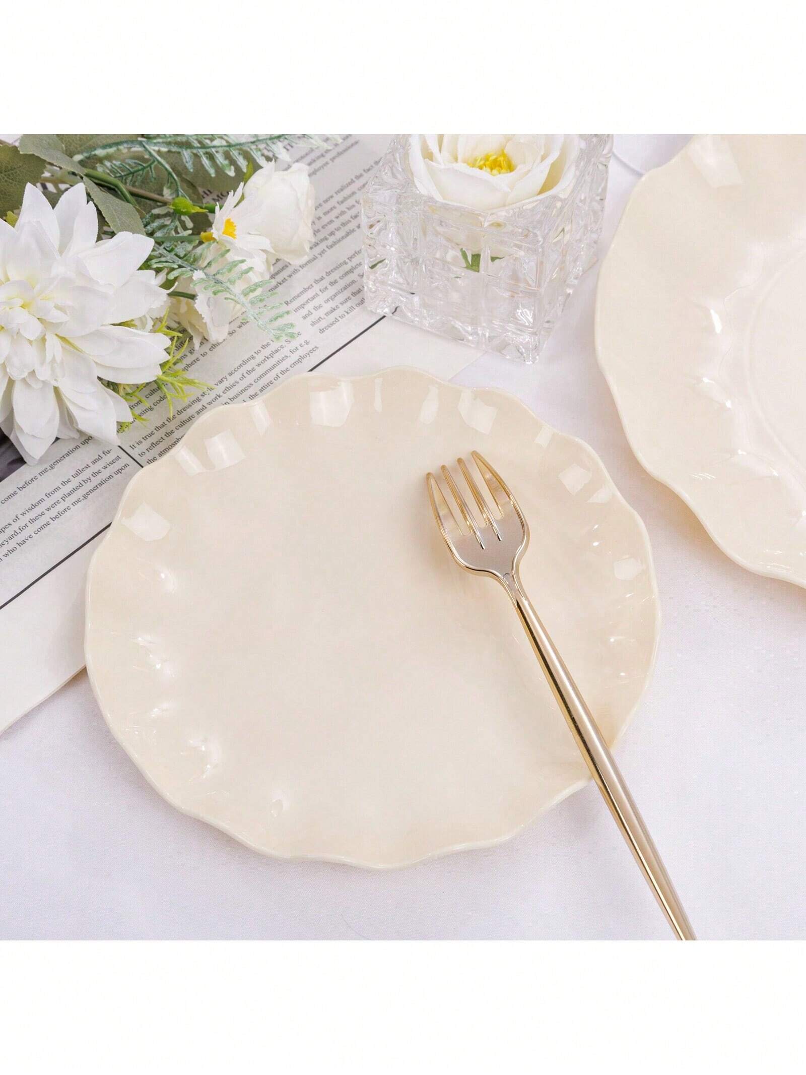 24-Piece Reusable Unbreakable Plastic Dinner and Salad Plates Set