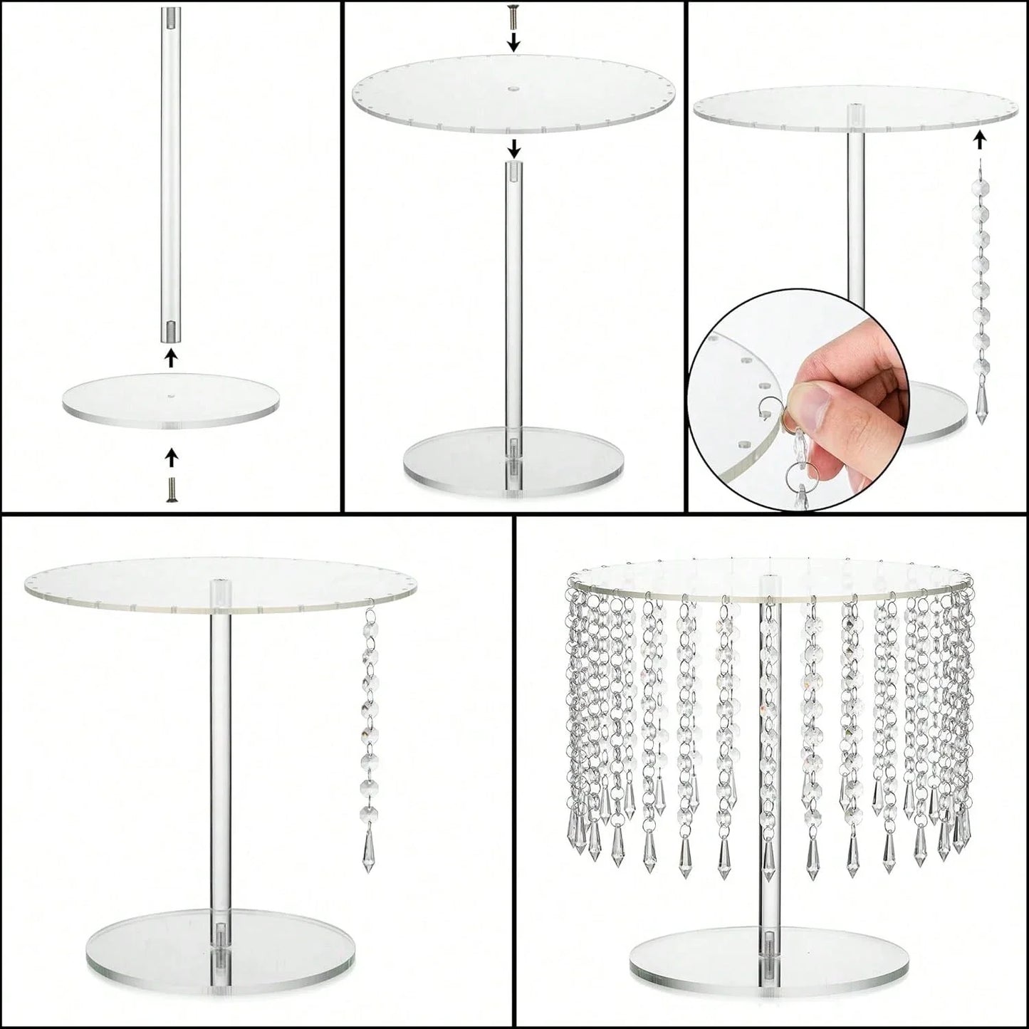 Acrylic Crystal Cake Stand Wedding Cupcake Holder Dessert Buffet Riser