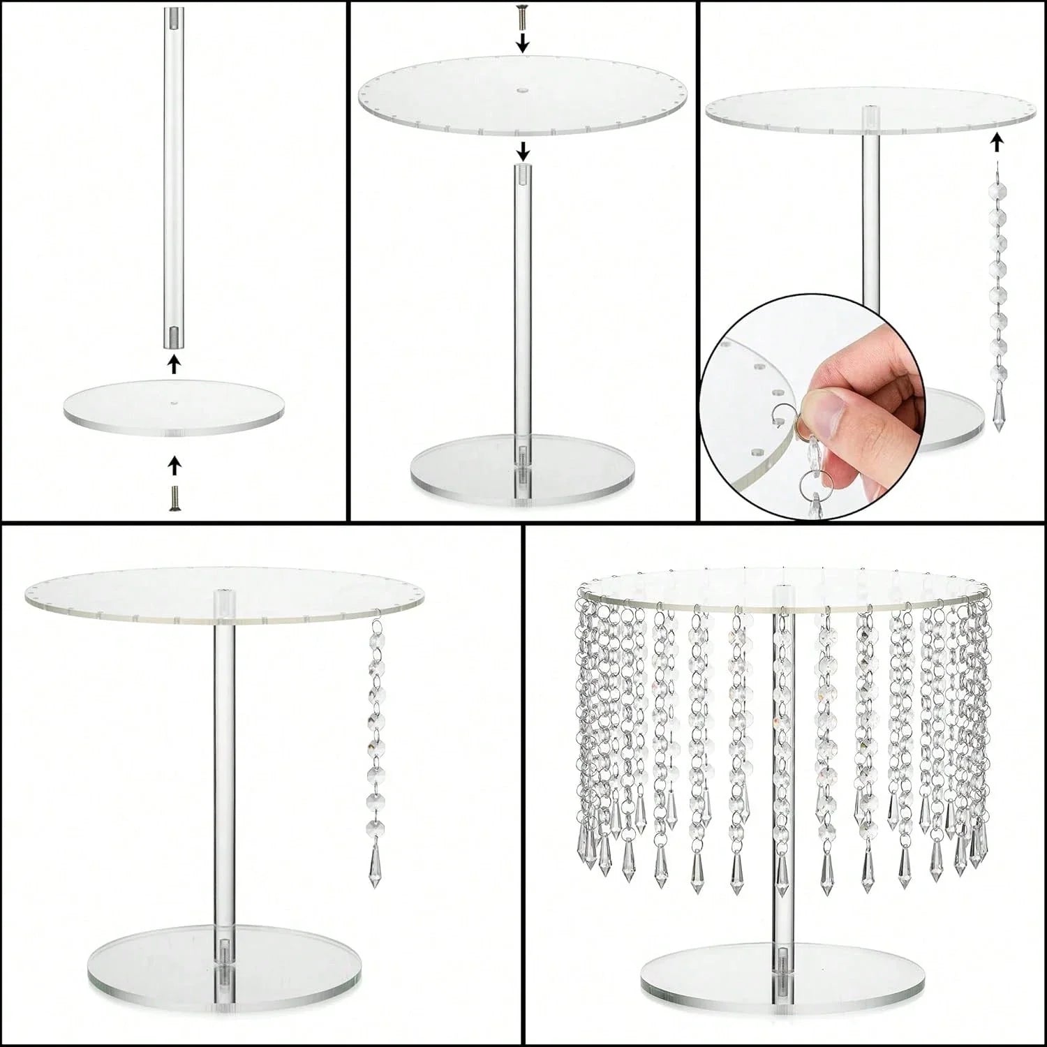Acrylic Crystal Cake Stand Wedding Cupcake Holder Dessert Buffet Riser