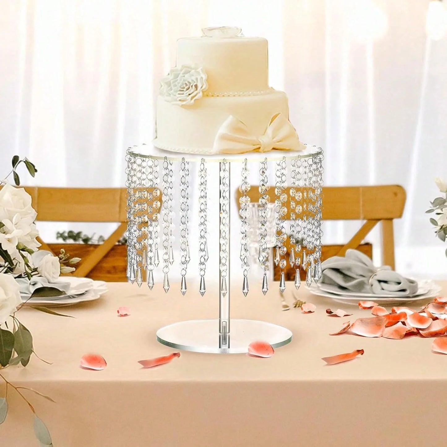 Acrylic Crystal Cake Stand Wedding Cupcake Holder Dessert Buffet Riser