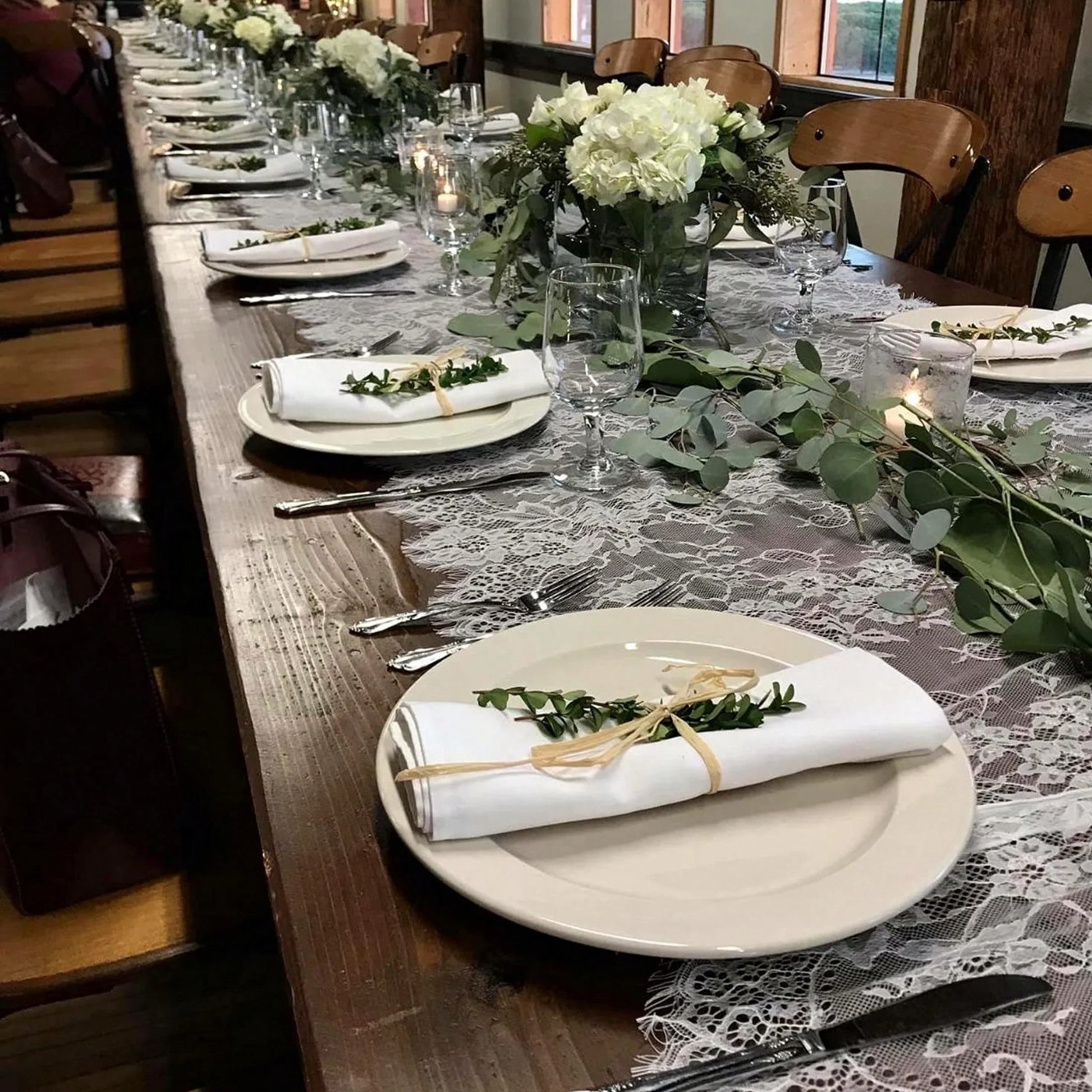 White Lace Boho Table Runners 35.6 x 304.8 cm for Weddings & Parties