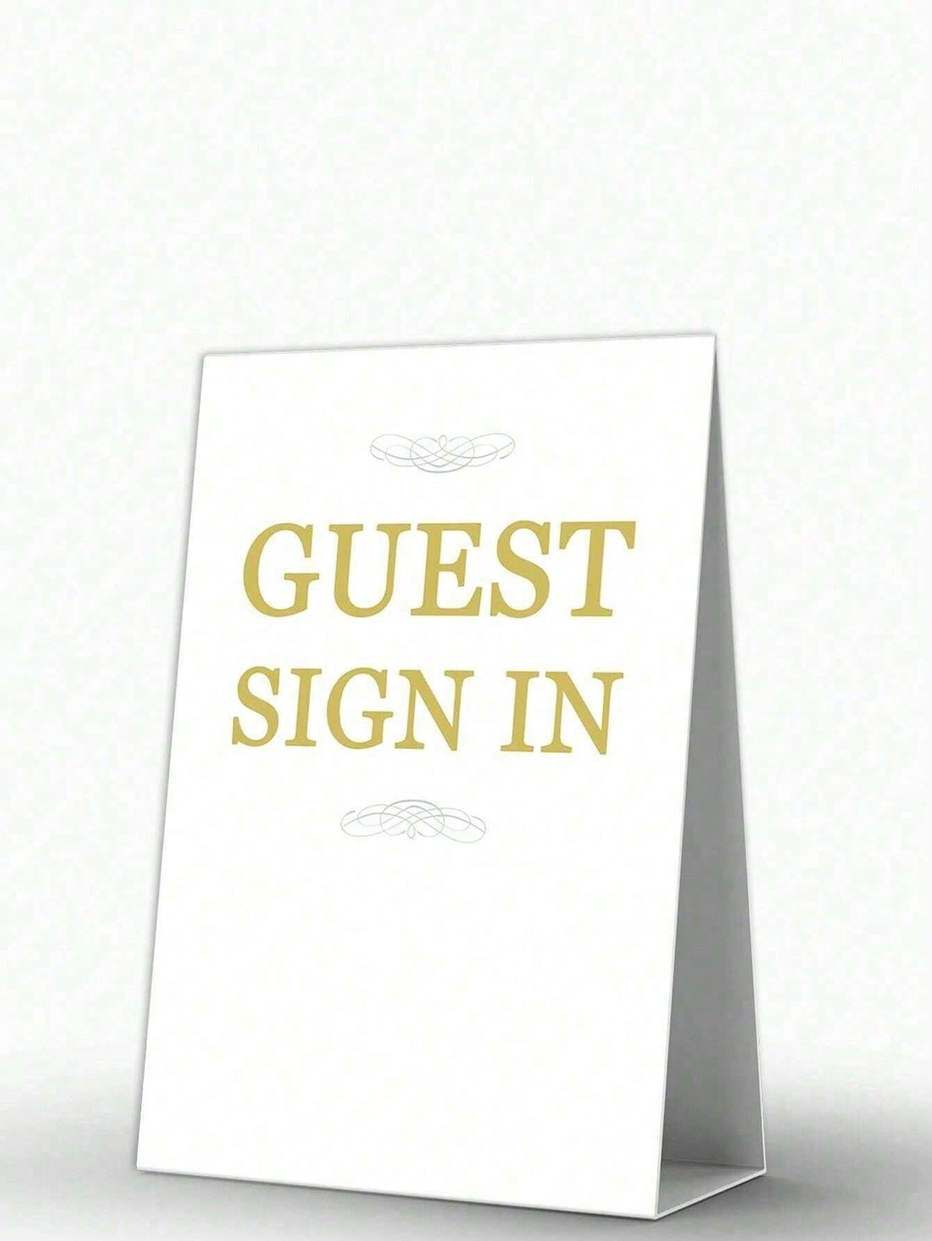 Golden Guest Book with Pen 23x18 cm Hardcover Polaroid Book Foil Gilded Edges