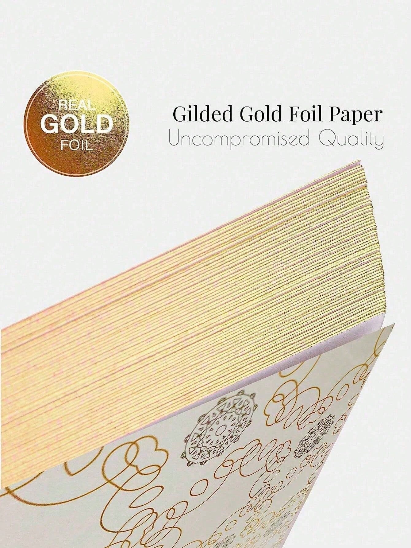Golden Guest Book with Pen 23x18 cm Hardcover Polaroid Book Foil Gilded Edges