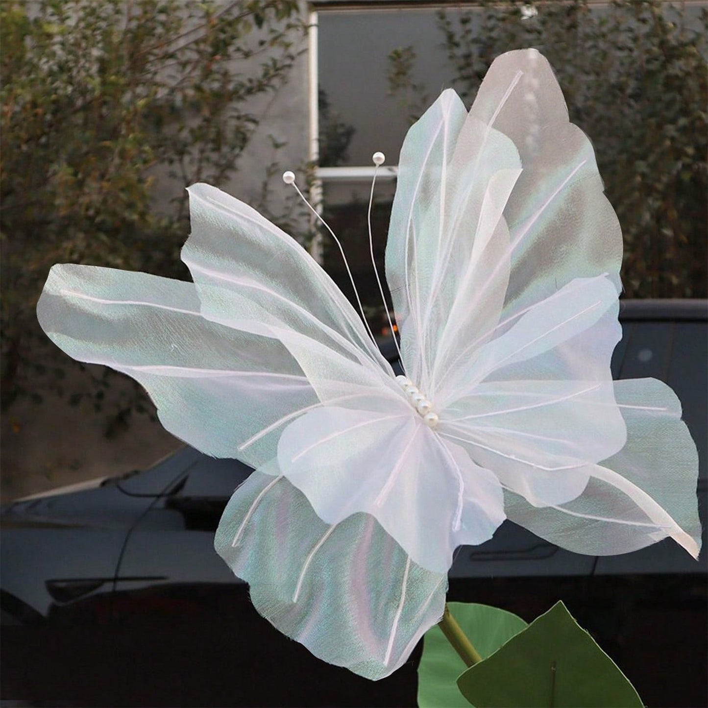 Giant White Decor Butterfly 50 cm Artificial Flower for Weddings & Home Decor