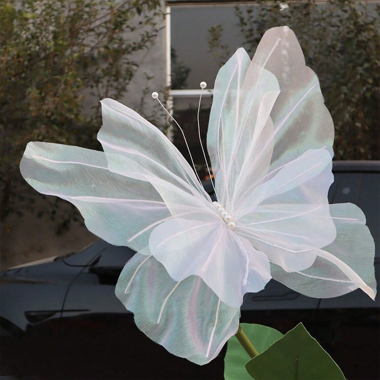 Giant White Decor Butterfly 50 cm Artificial Flower for Weddings & Home Decor