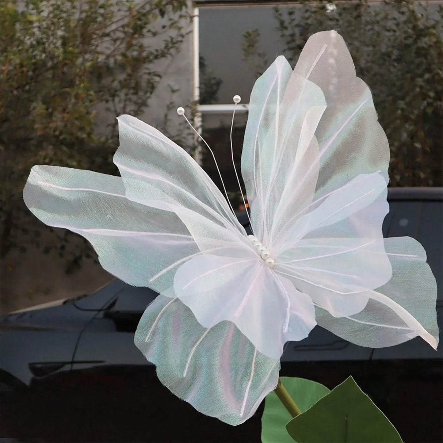 Giant White Decor Butterfly 50 cm Artificial Flower for Weddings & Home Decor