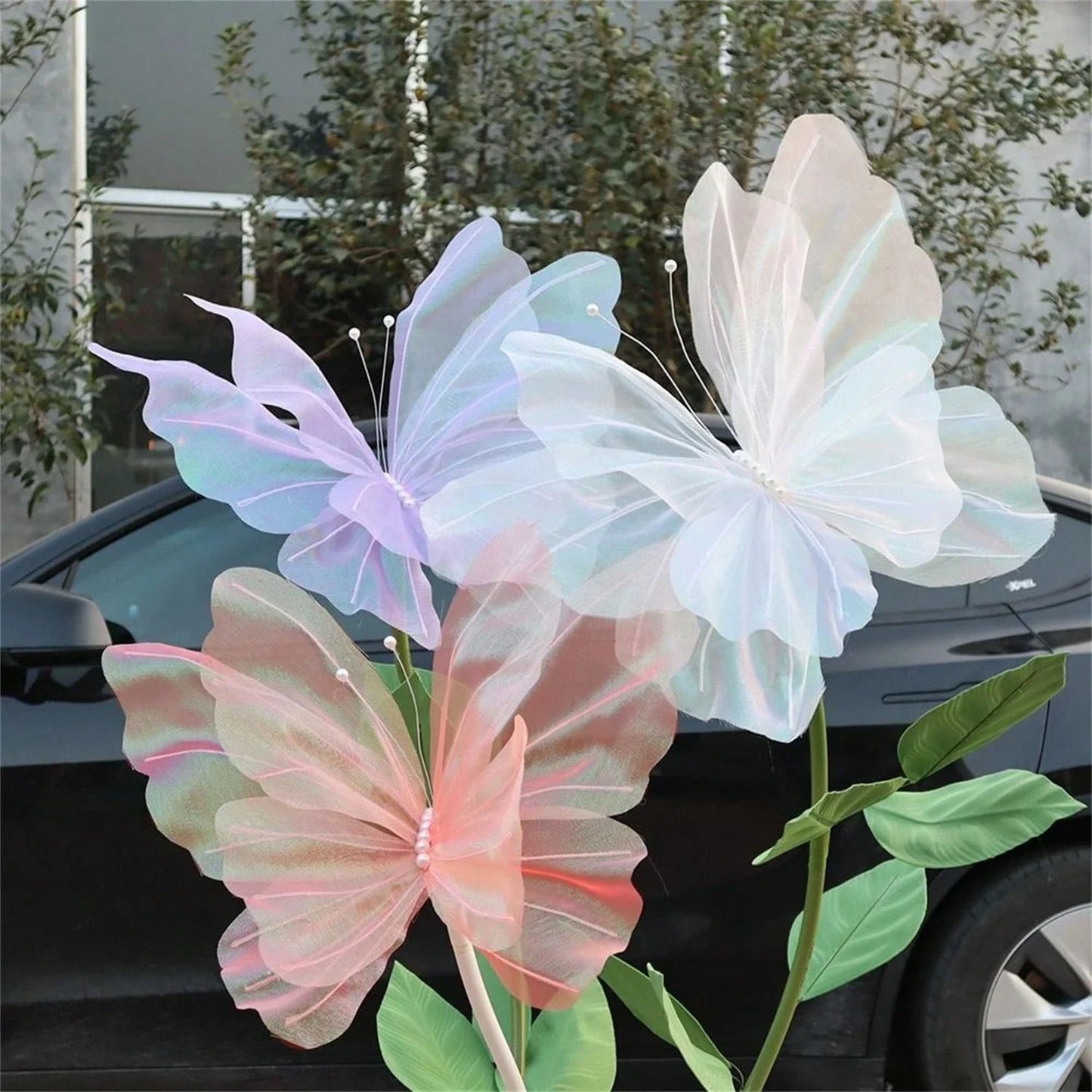 Giant White Decor Butterfly 50 cm Artificial Flower for Weddings & Home Decor