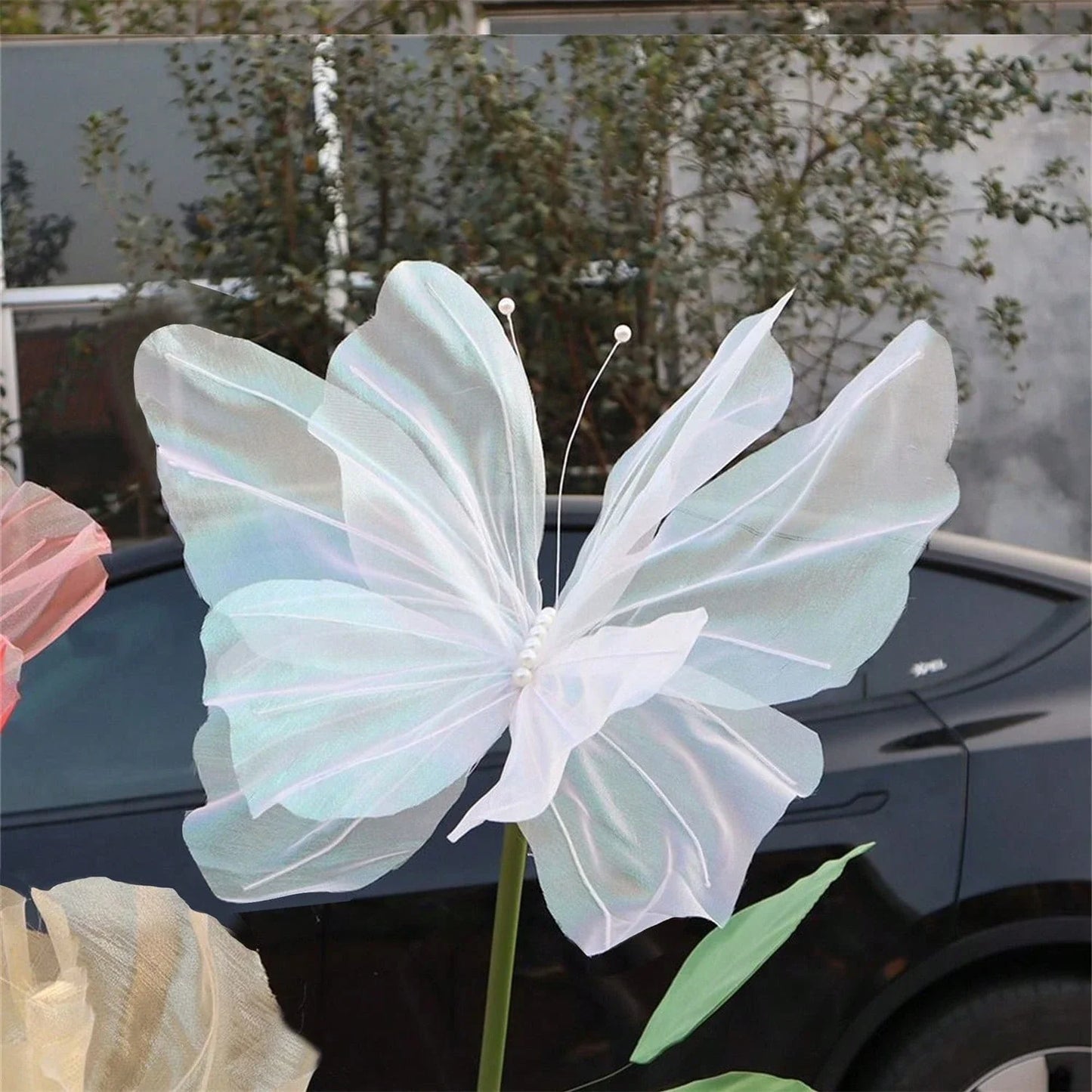 Giant White Decor Butterfly 50 cm Artificial Flower for Weddings & Home Decor