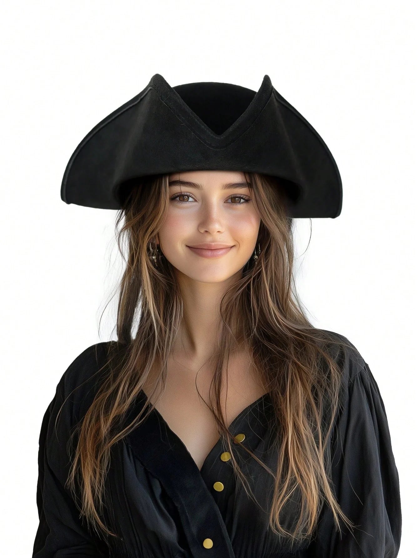 Women's Colonial Tricorn Pirate Hat for Costumes & Parties