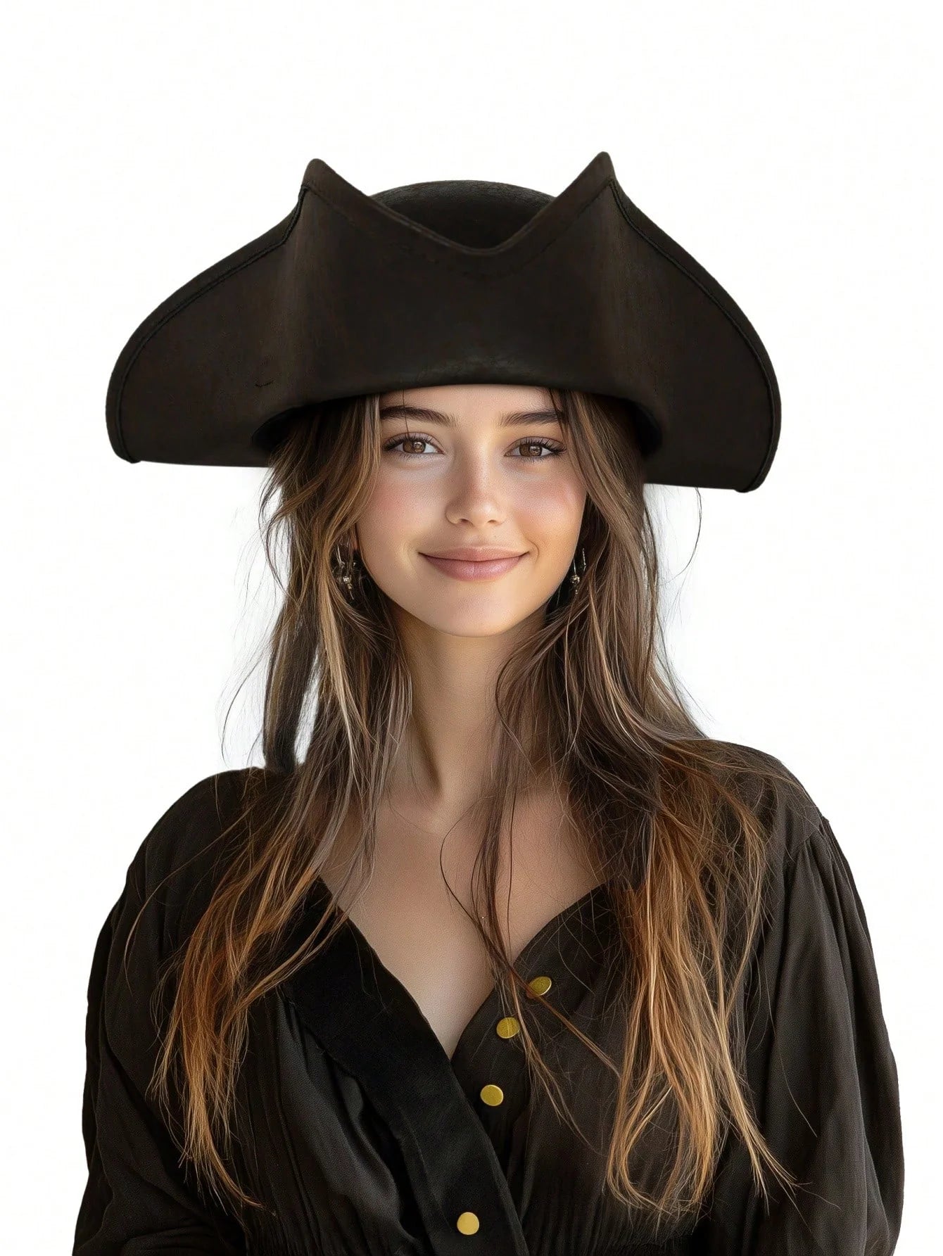 Women's Colonial Tricorn Pirate Hat for Costumes & Parties