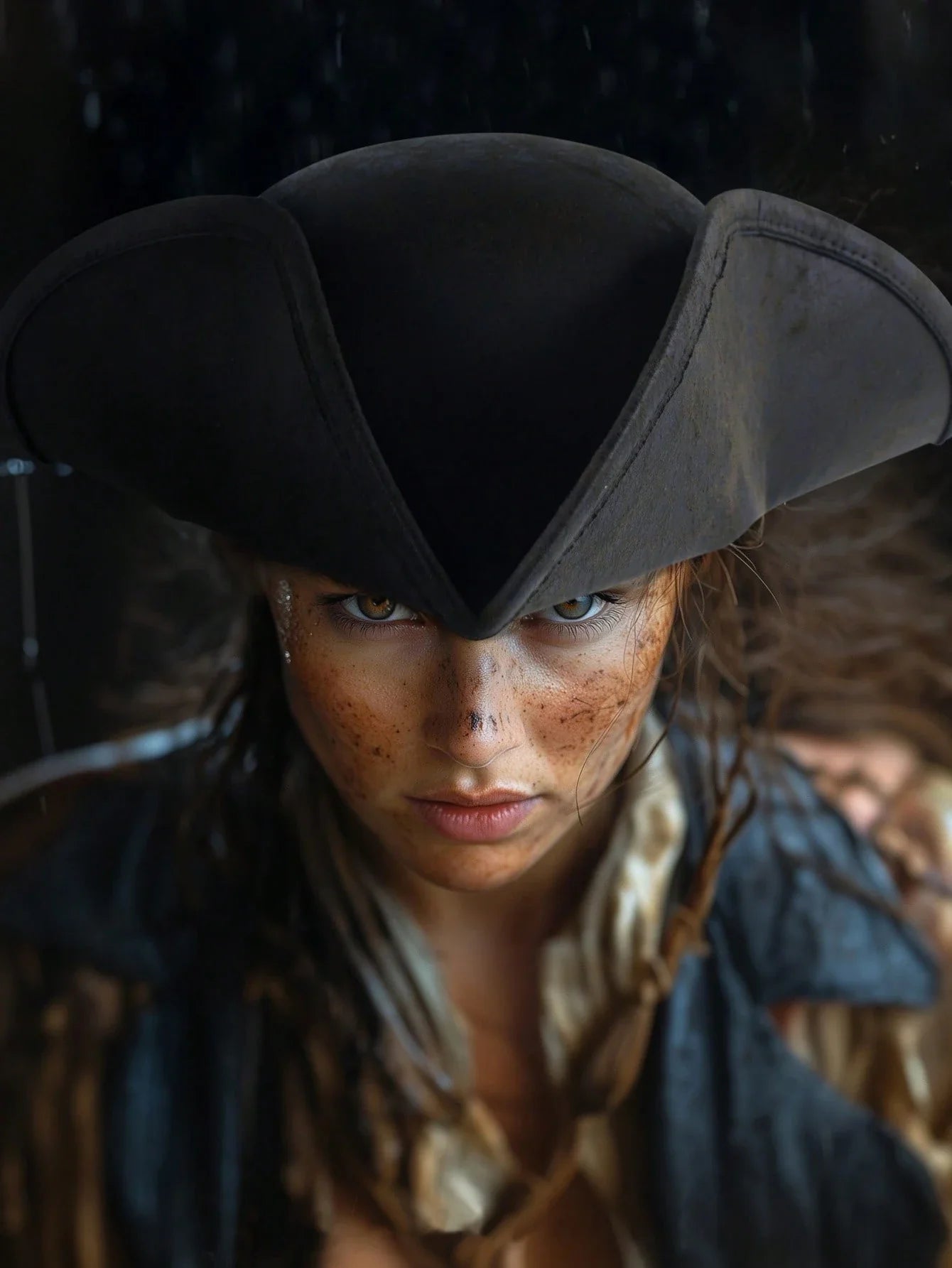 Women's Colonial Tricorn Pirate Hat for Costumes & Parties