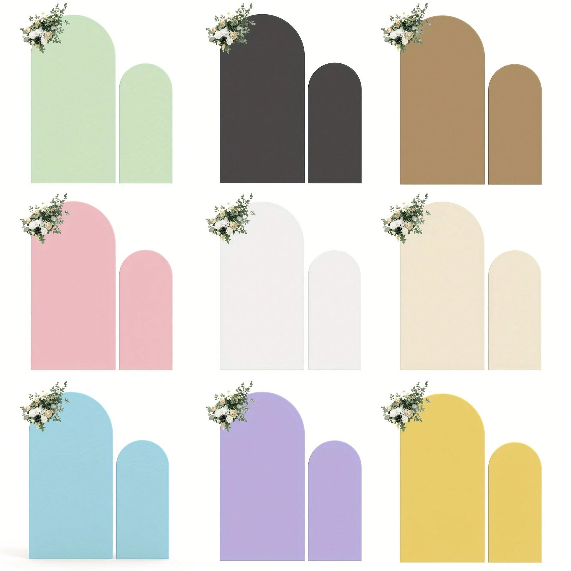 2-Piece Arch Shaped Spandex Fabric Backdrop for Weddings & Parties