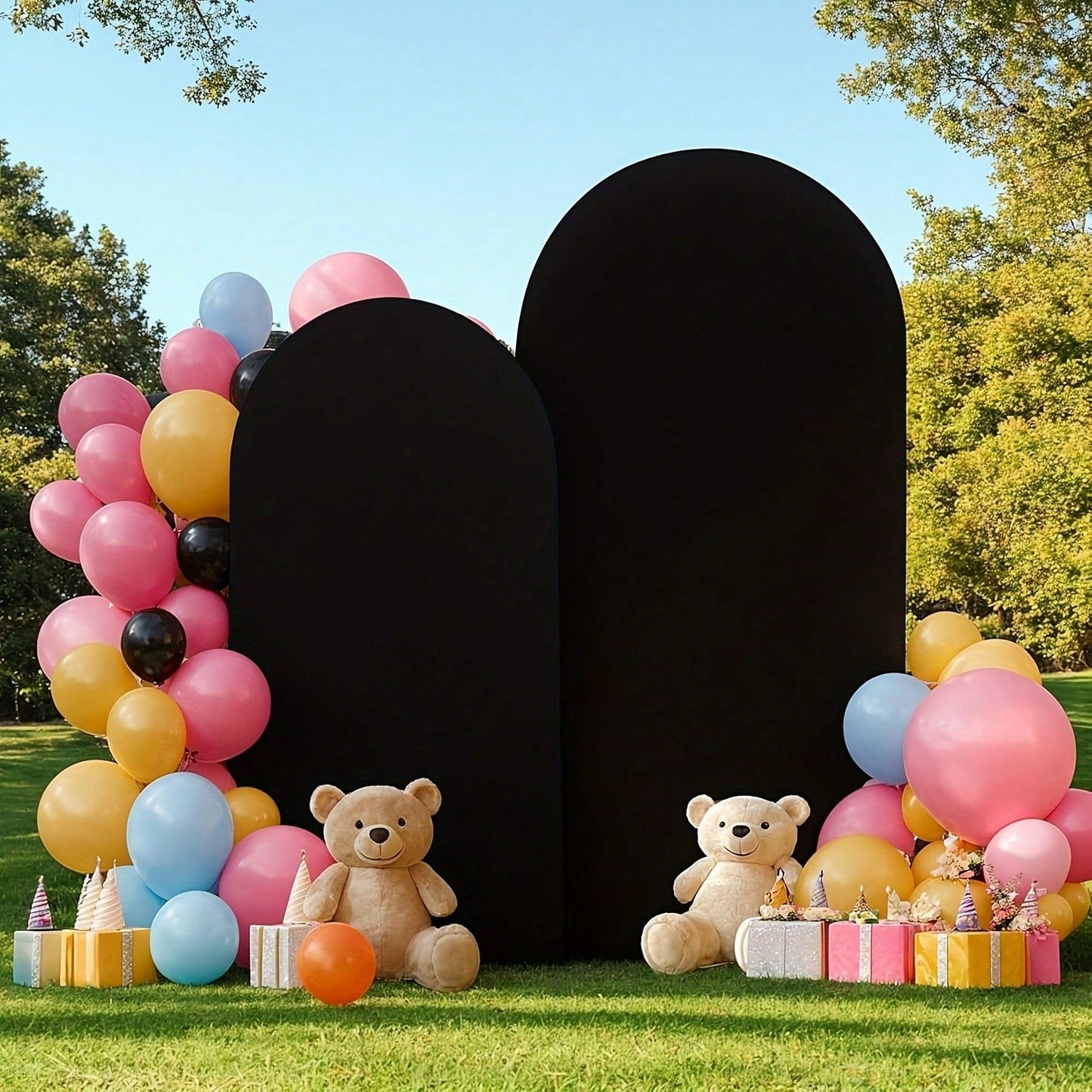 2-Piece Arch Shaped Spandex Fabric Backdrop for Weddings & Parties