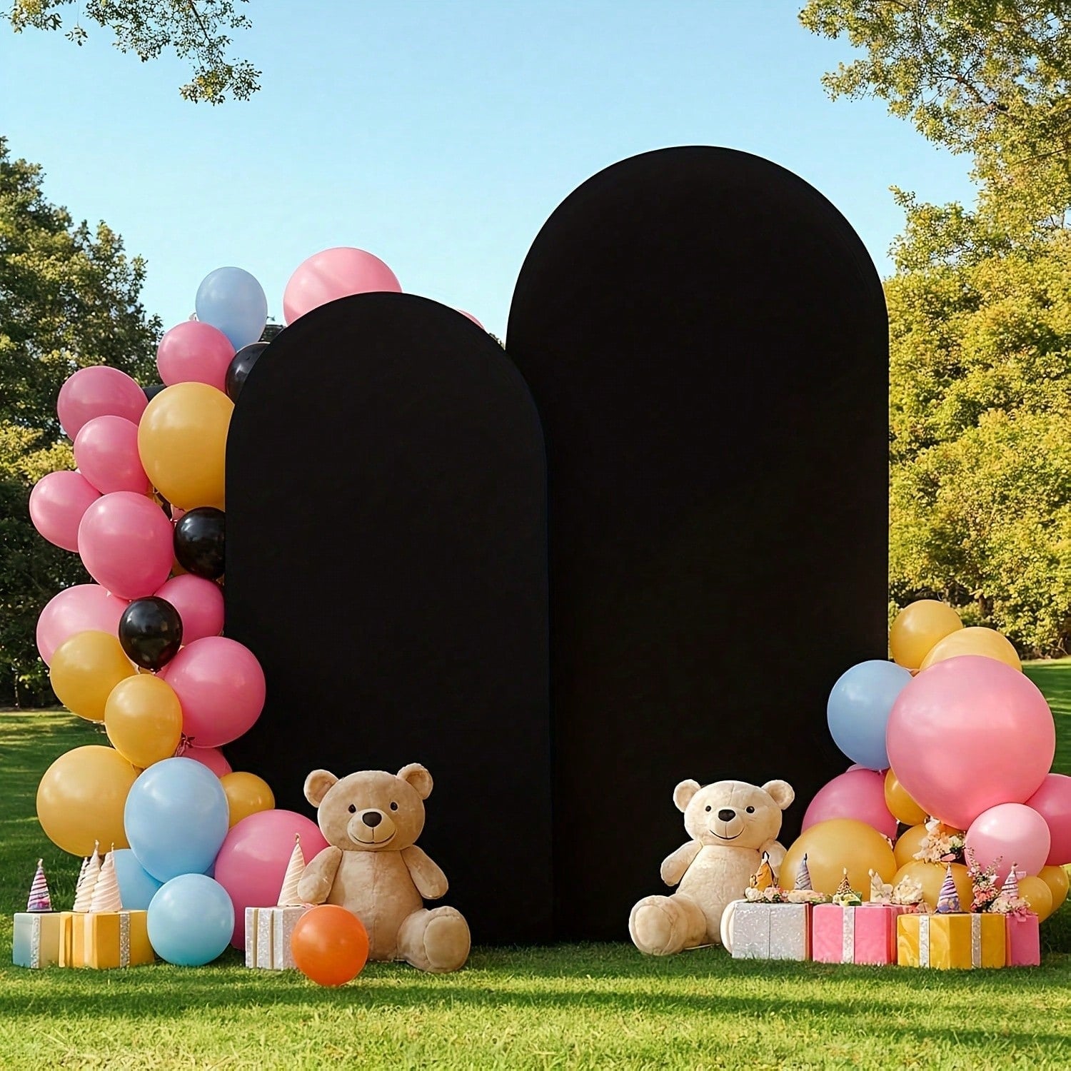 2-Piece Arch Shaped Spandex Fabric Backdrop for Weddings & Parties