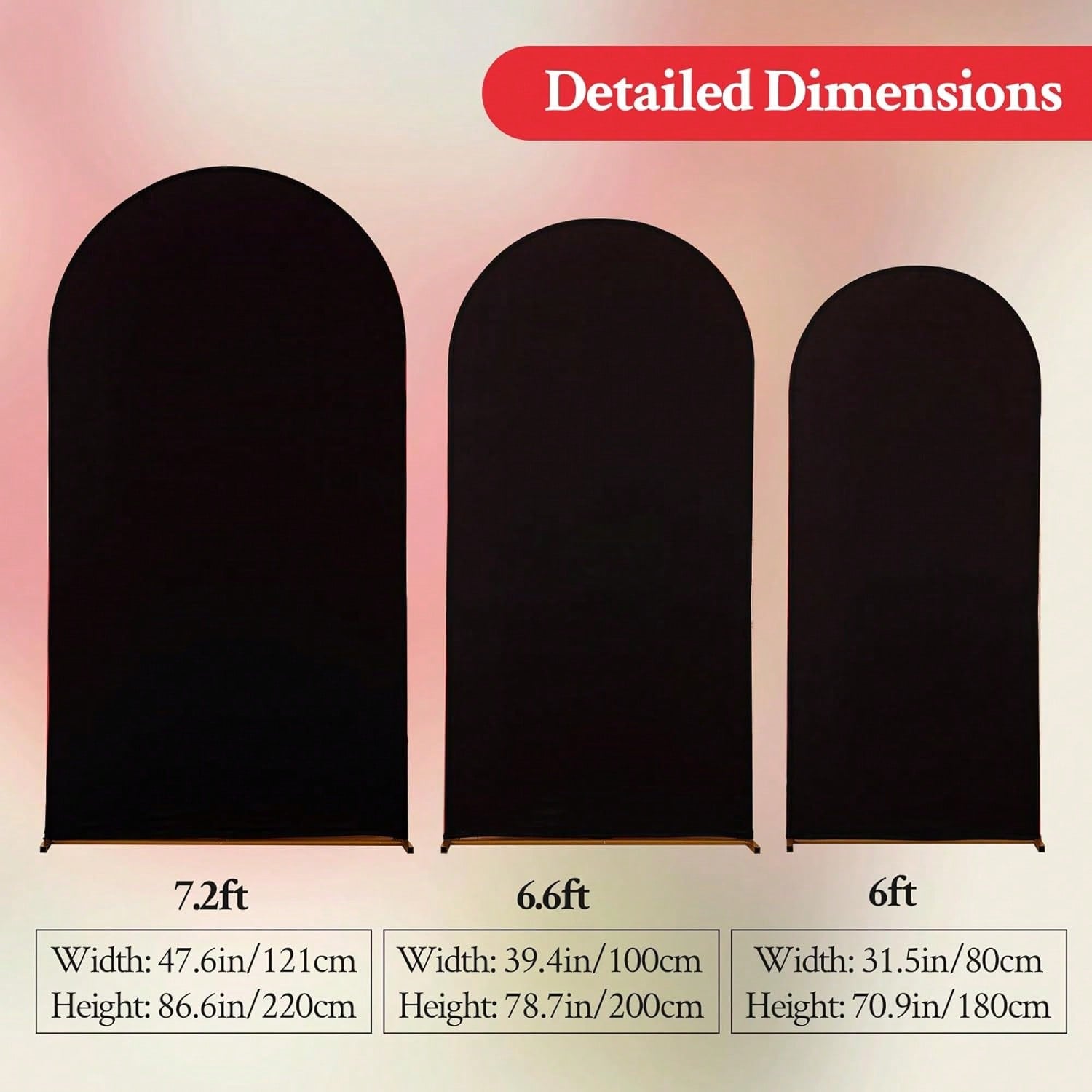 2-Piece Arch Shaped Spandex Fabric Backdrop for Weddings & Parties