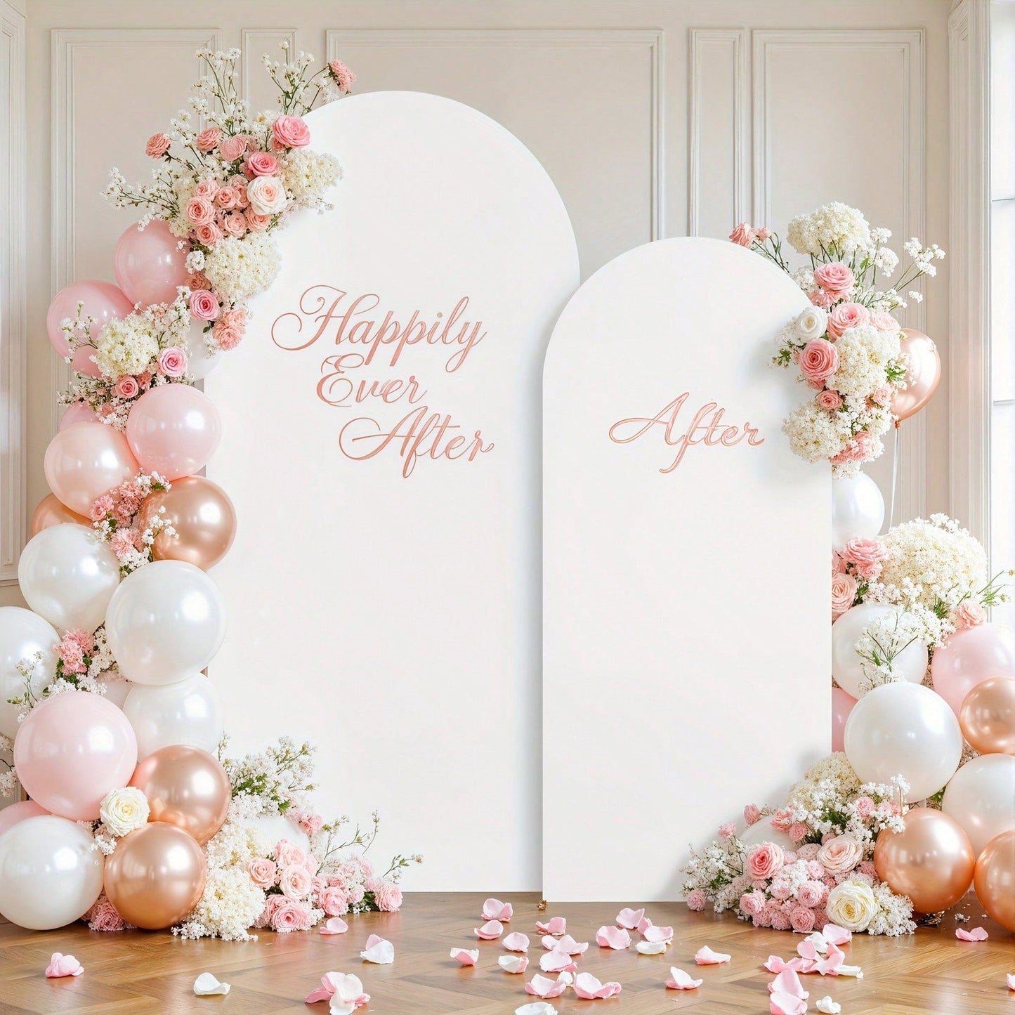 2-Piece Arch Shaped Spandex Fabric Backdrop for Weddings & Parties