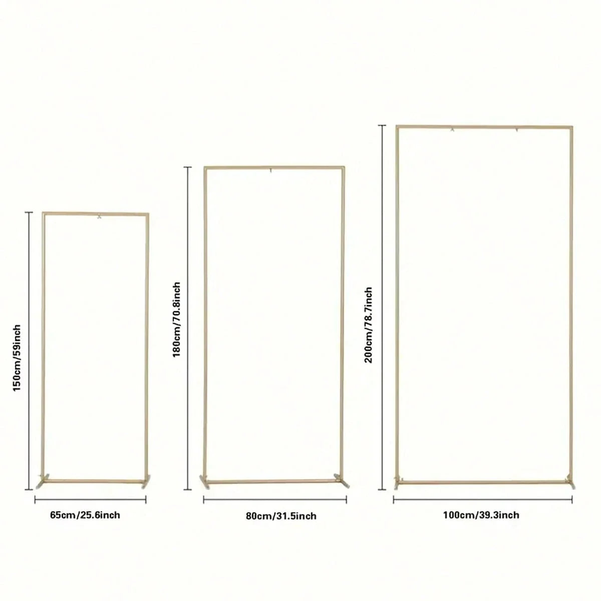 Elegant Metal Wedding Arch Golden Frame Backdrop Stand for Ceremonies