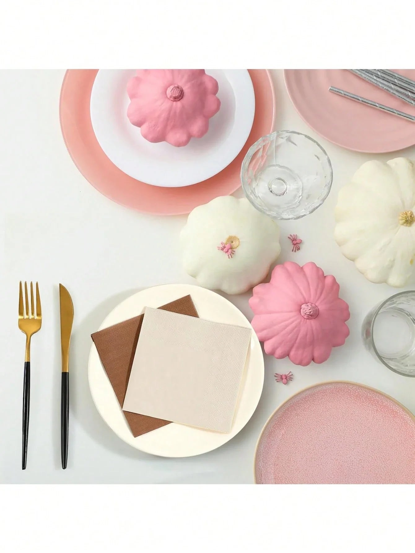100-Piece Square Paper Cocktail Napkins for Parties & Weddings