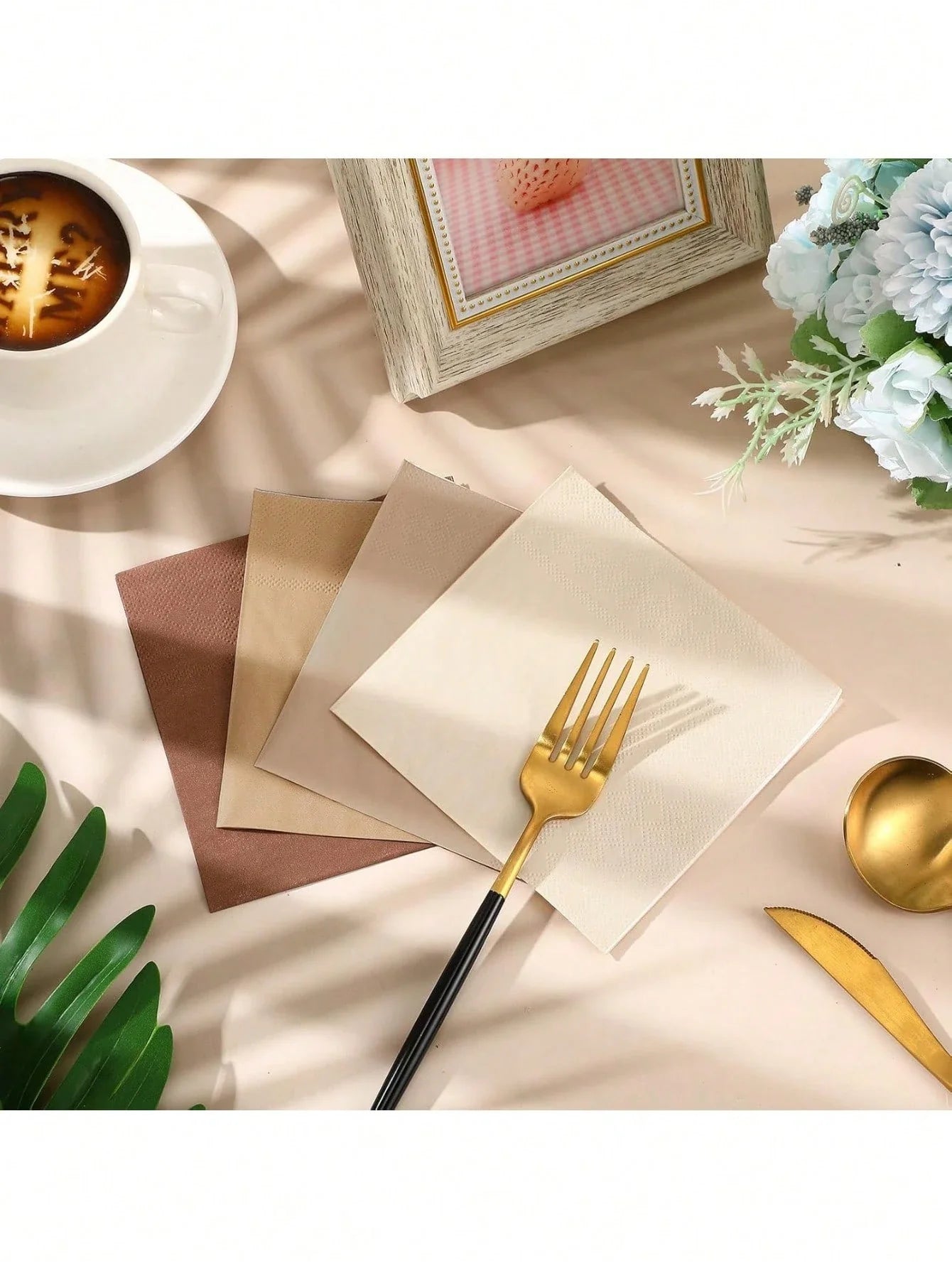 100-Piece Square Paper Cocktail Napkins for Parties & Weddings