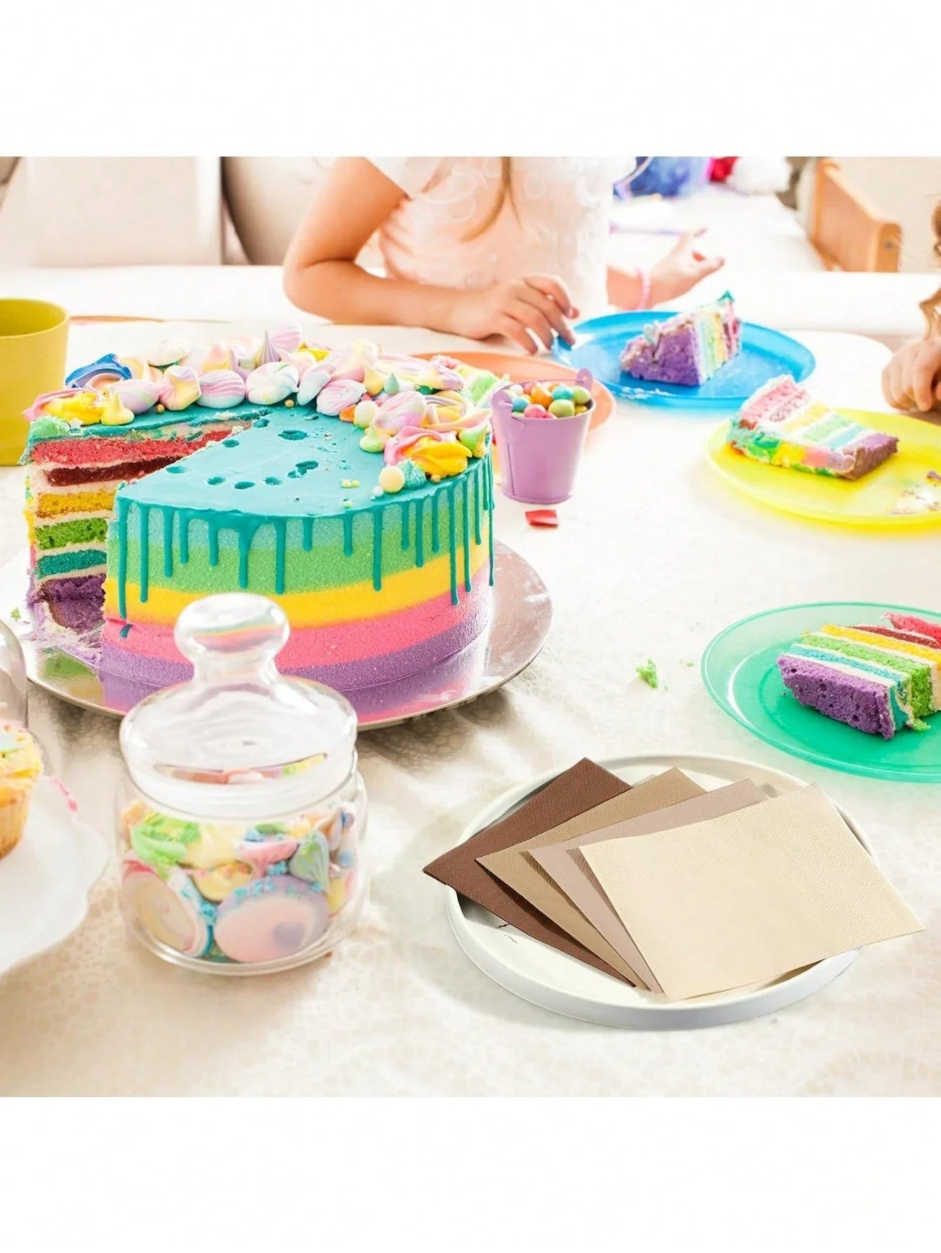 100-Piece Square Paper Cocktail Napkins for Parties & Weddings