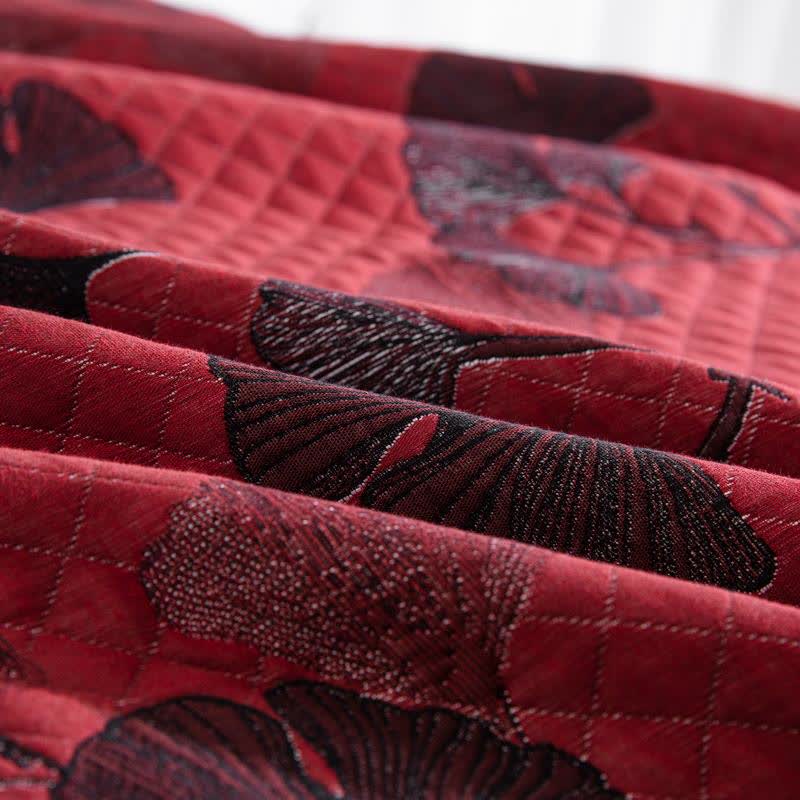 Ownkoti Orange Ginkgo Leaf Cotton Reversible Quilt - image 27