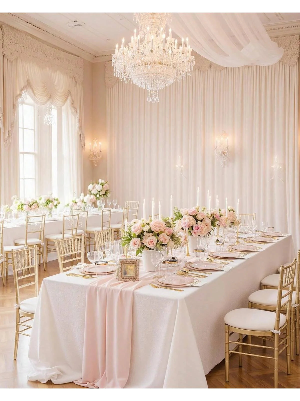 175-Piece Pink Gold Rim Disposable Plastic Dinnerware Set for 25 Guests