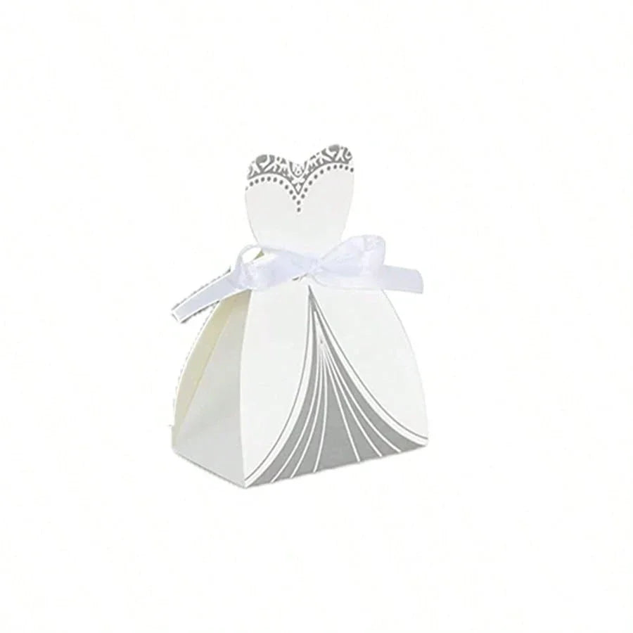 100-Piece Bride & Groom Wedding Favor Boxes with Ribbons