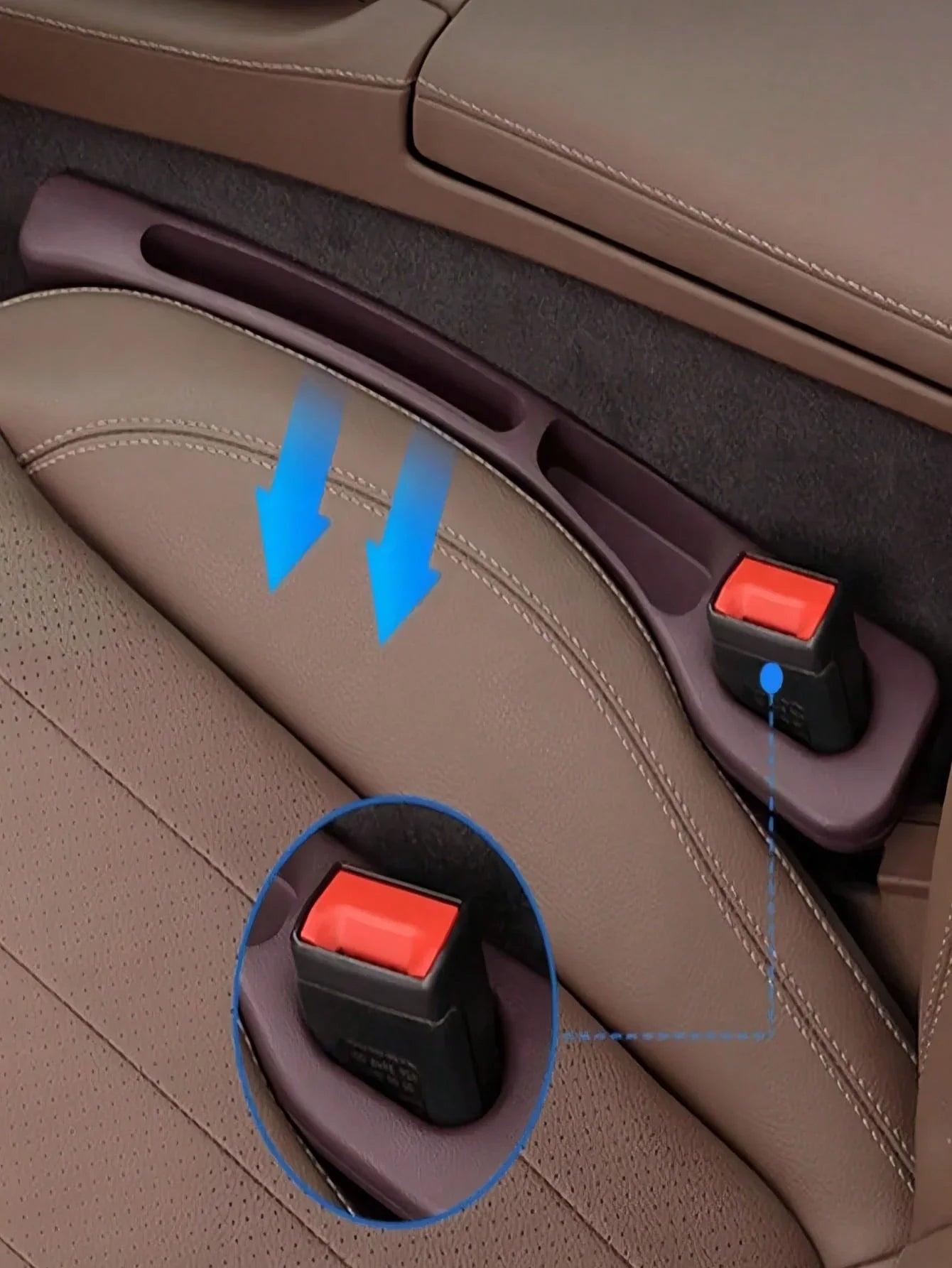Car Seat Gap Filler Storage Box Set Anti-Leak Organizer for Phone & Keys