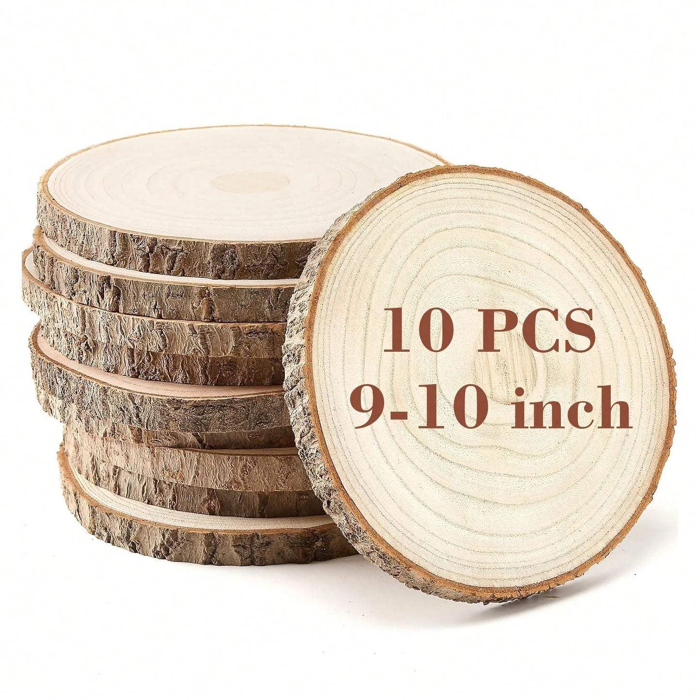Large Natural Paulownia Wood Slices 23-25 cm for Weddings & Home Decor