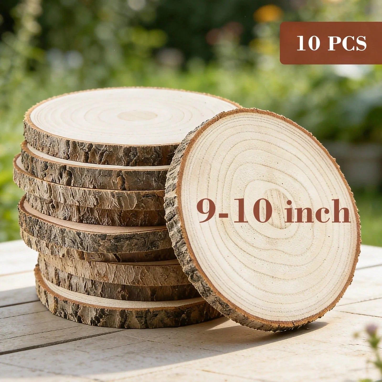 Large Natural Paulownia Wood Slices 23-25 cm for Weddings & Home Decor