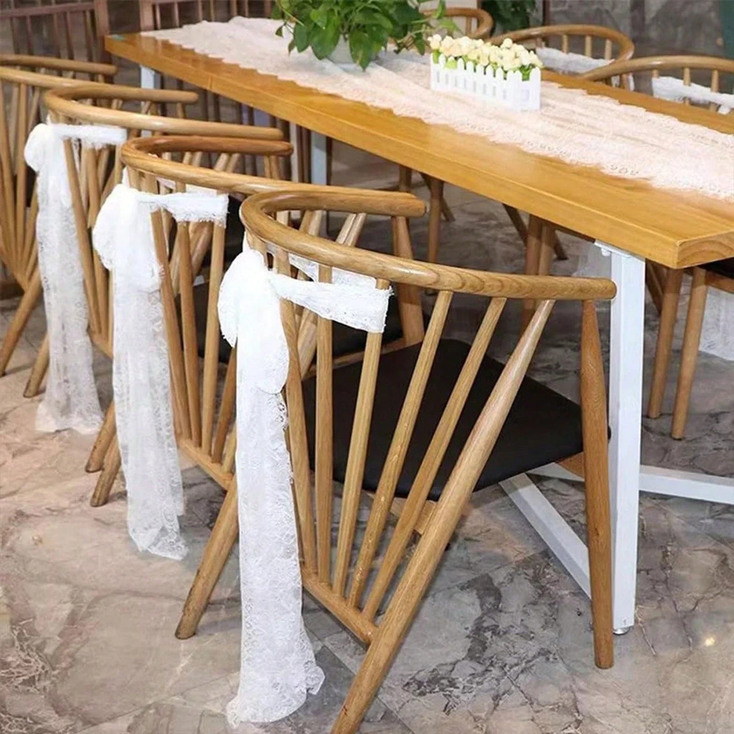 White Lace Boho Table Runners 35.6 x 304.8 cm for Weddings & Parties