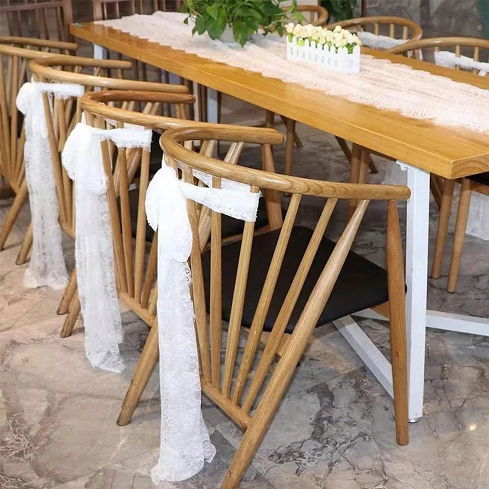 White Lace Boho Table Runners 35.6 x 304.8 cm for Weddings & Parties