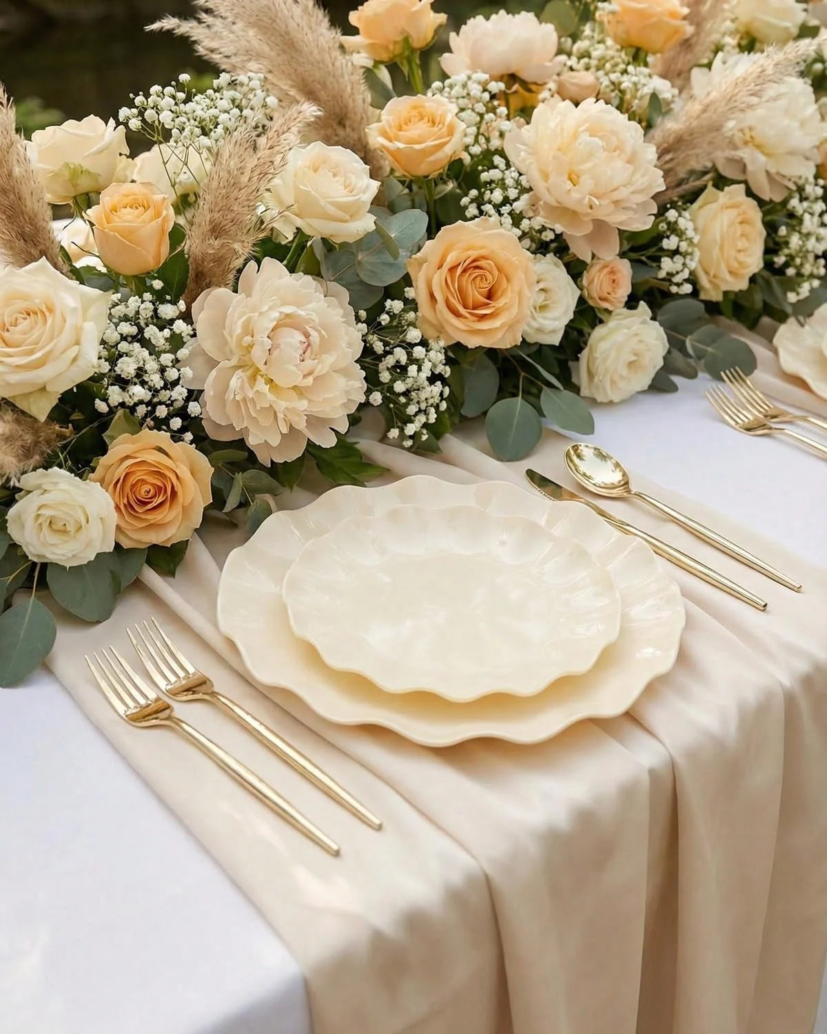 24-Piece Reusable Unbreakable Plastic Dinner and Salad Plates Set