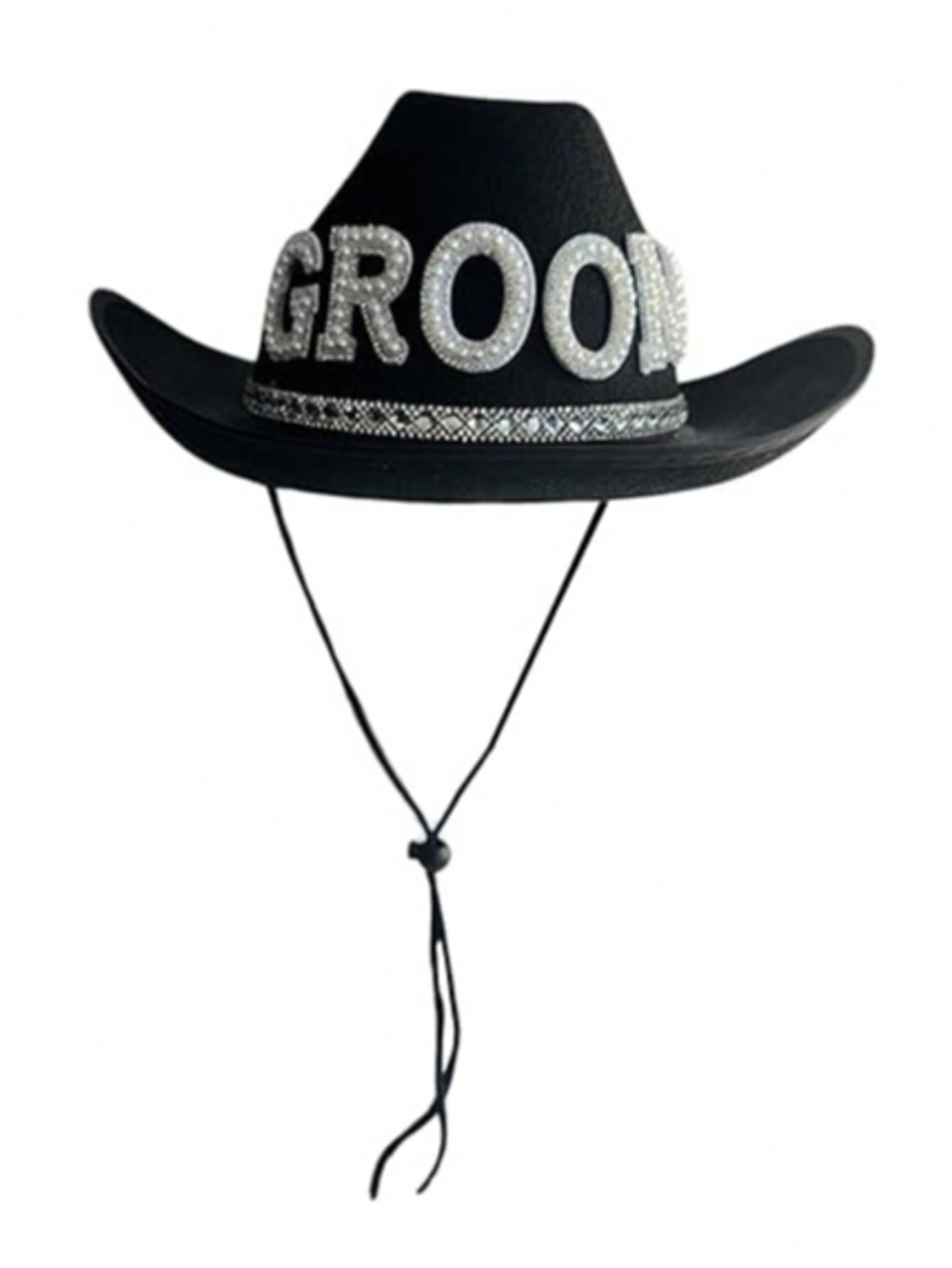 Men's Black Cowboy Hat Bachelor Party Groom Photobooth Prop