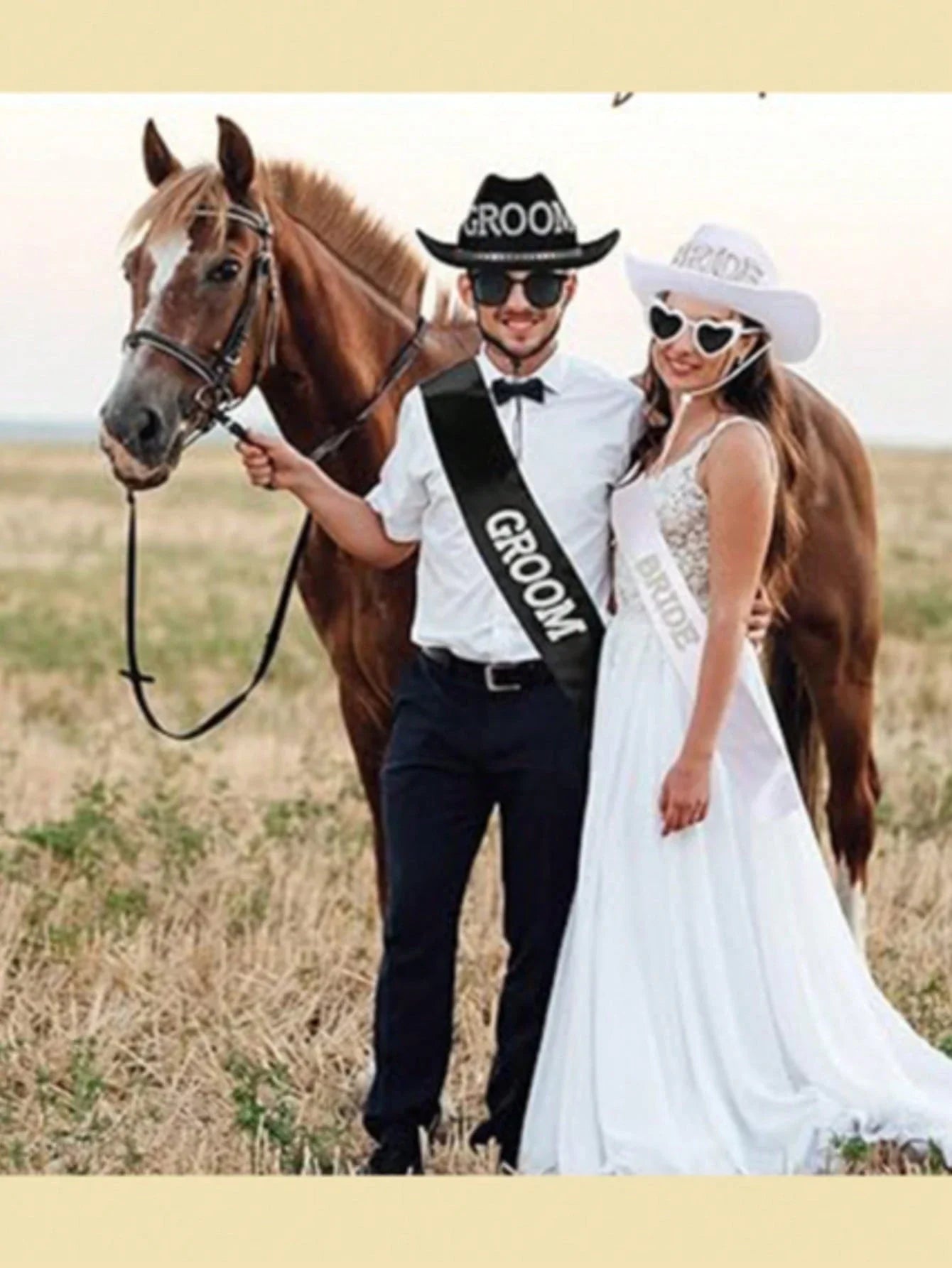 Men's Black Cowboy Hat Bachelor Party Groom Photobooth Prop