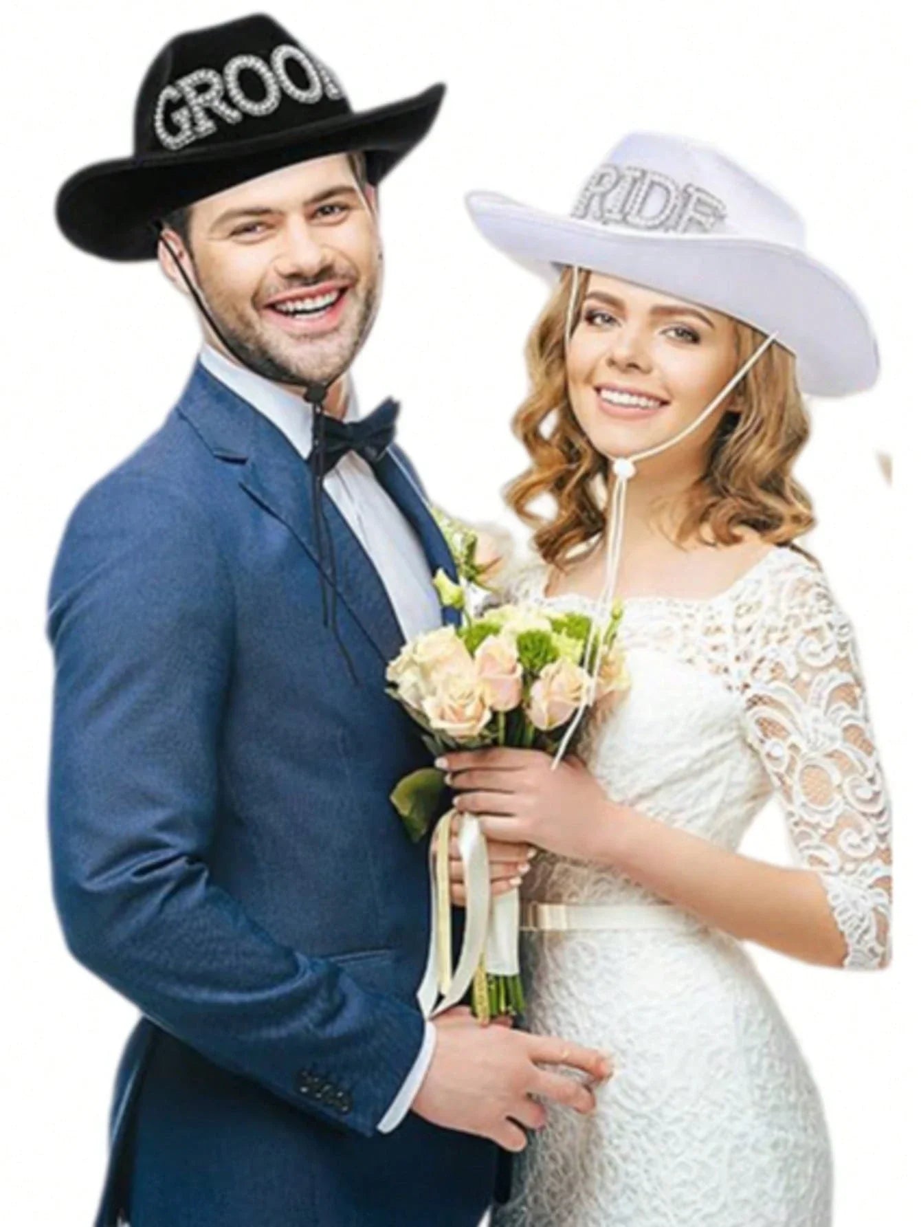 Men's Black Cowboy Hat Bachelor Party Groom Photobooth Prop