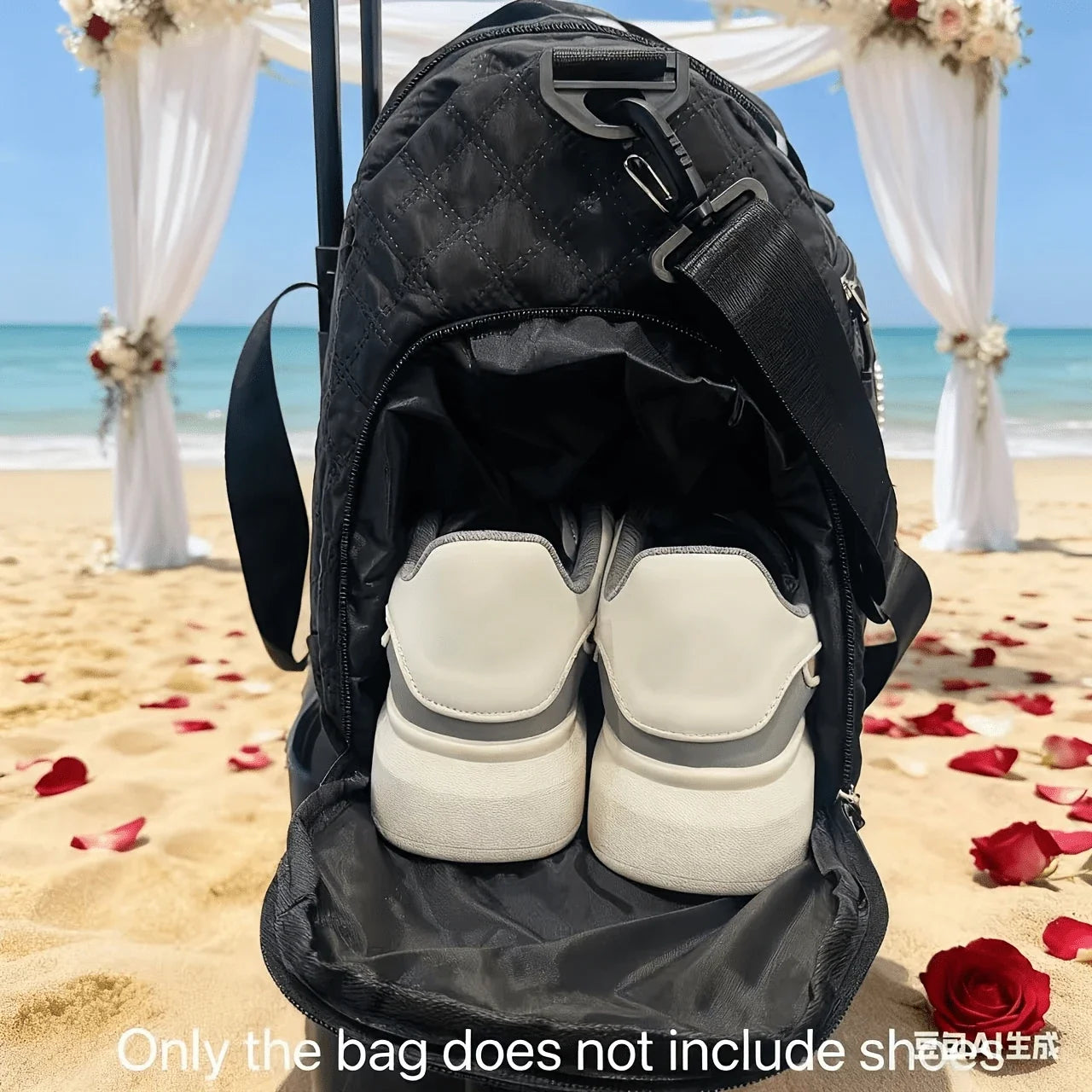 Women's Large Beige Luxury Bridal Purse Wedding Handbag