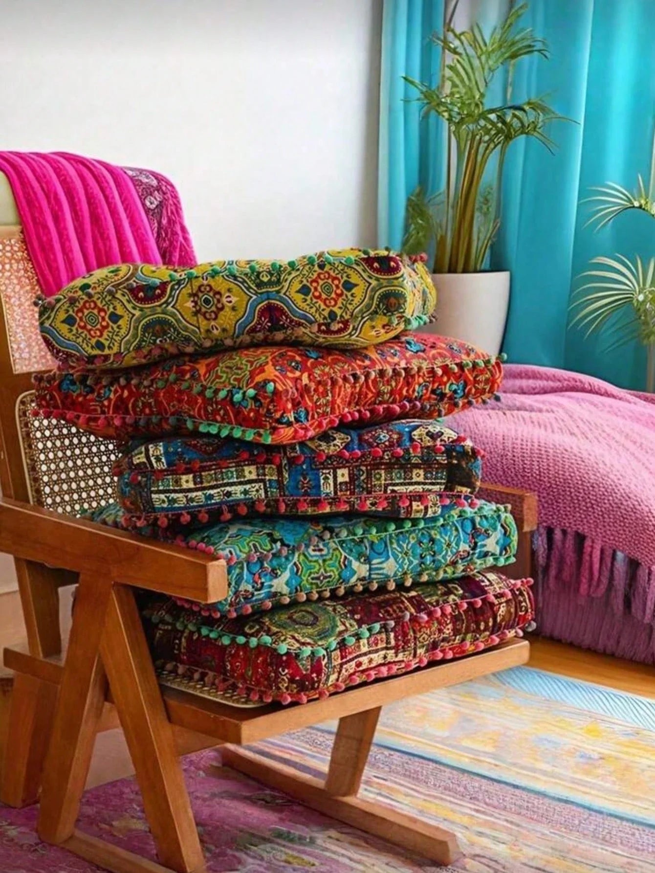 Bohemian Moroccan Round Meditation Floor Cushion Pillow