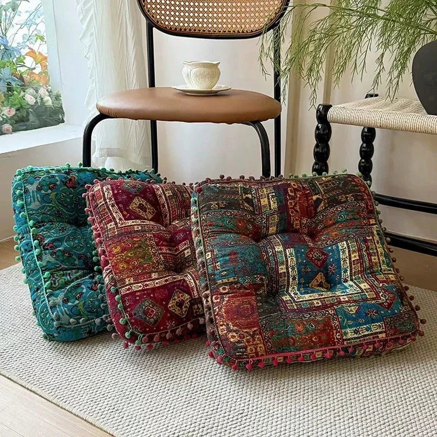 Bohemian Moroccan Round Meditation Floor Cushion Pillow