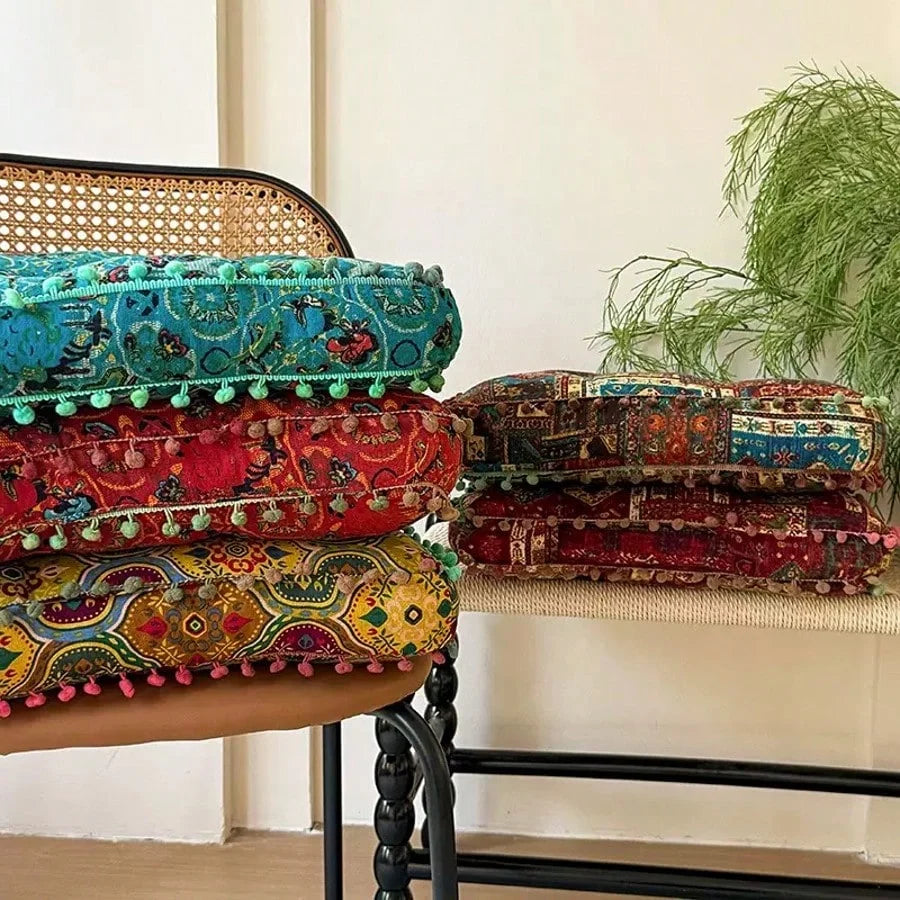 Bohemian Moroccan Round Meditation Floor Cushion Pillow