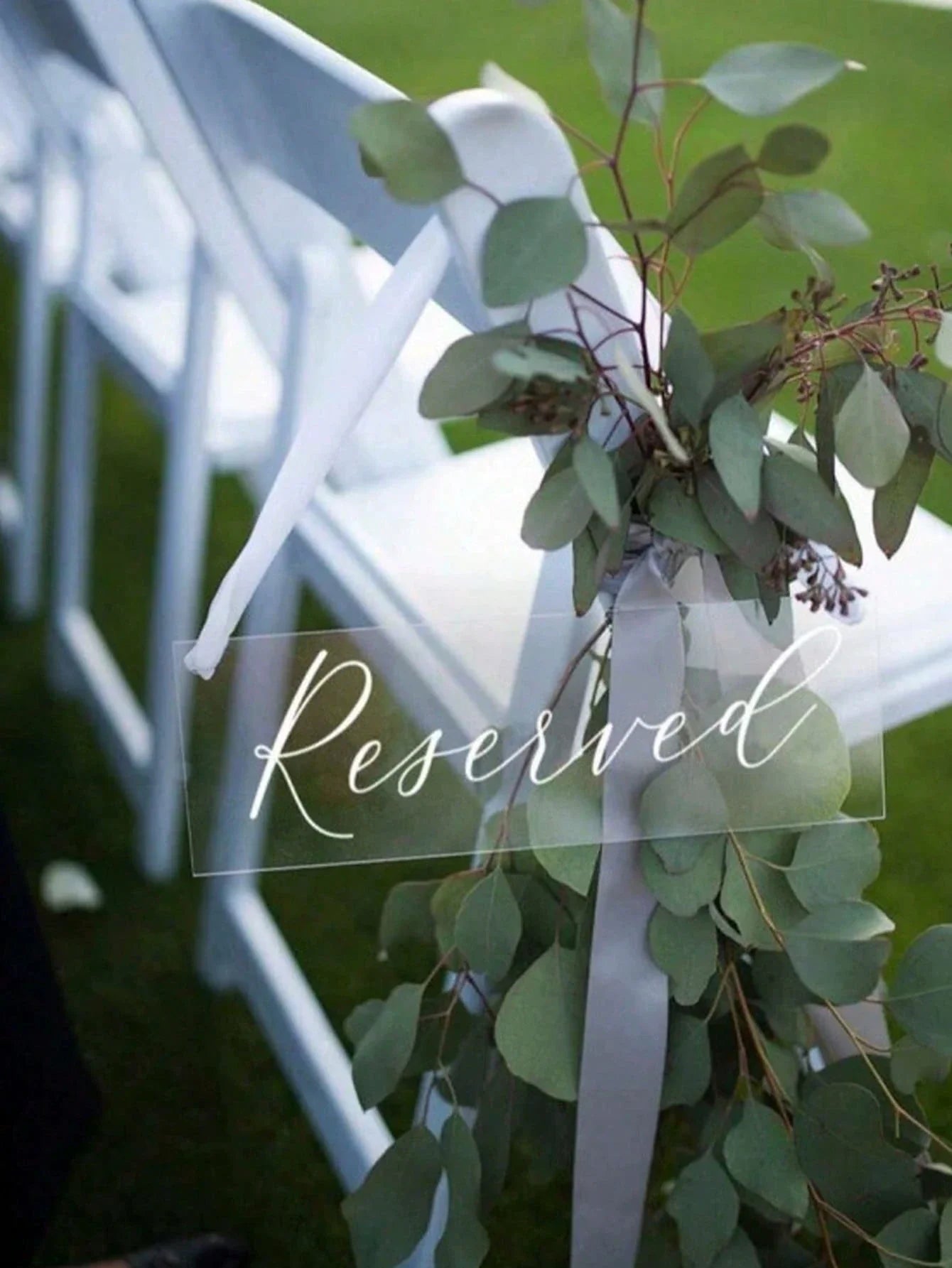 1-Piece Acrylic Reserved Sign for Wedding Ceremony Use