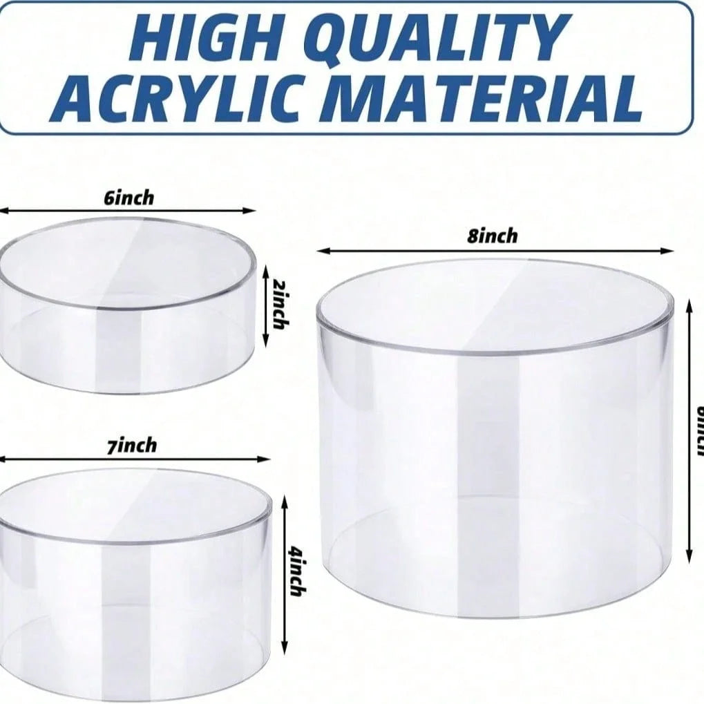 6-Piece Acrylic Round Buffet Risers Food Display Stand for Party Jewelry Dessert