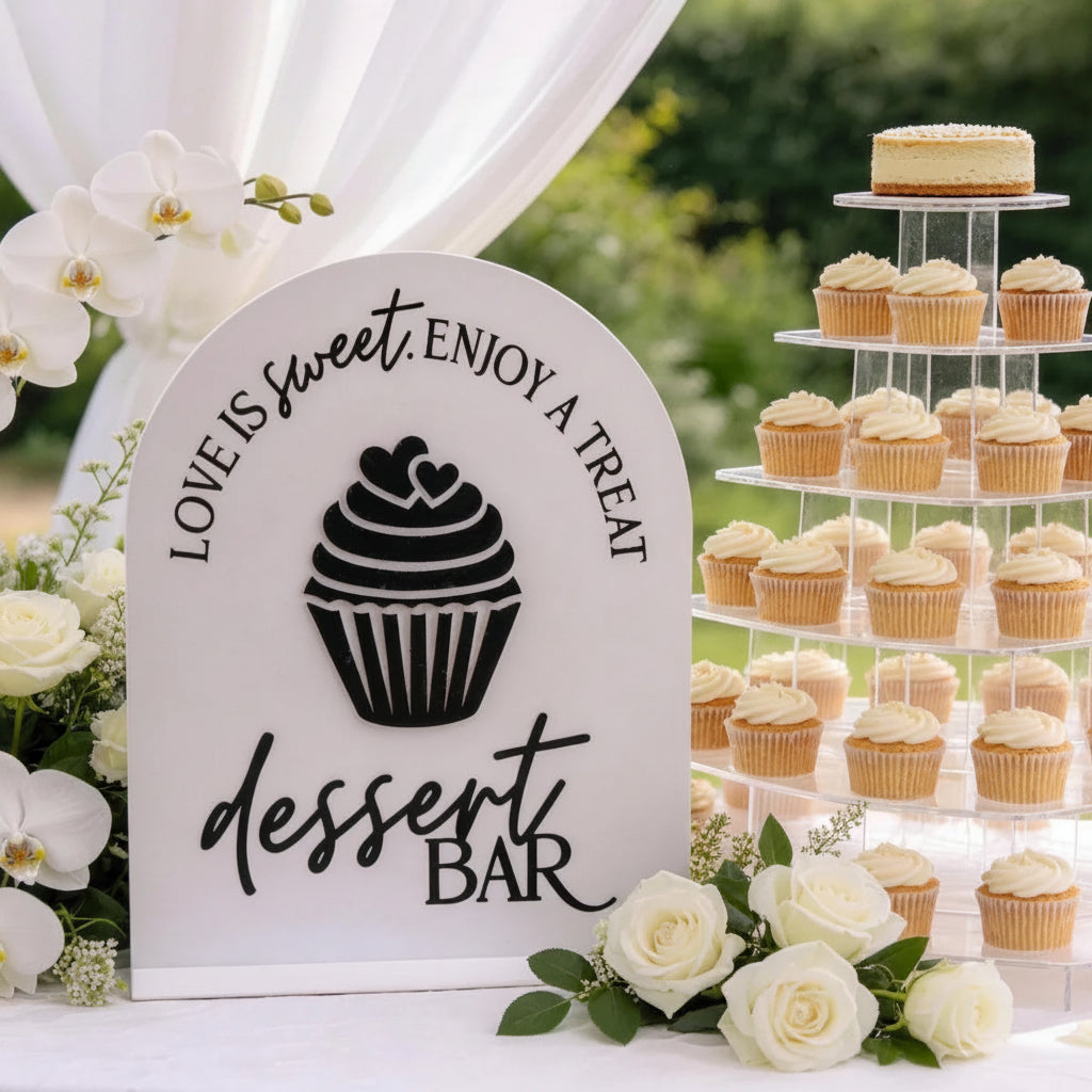 Acrylic Party Dessert Bar Sign 3D Dessert Pattern Design