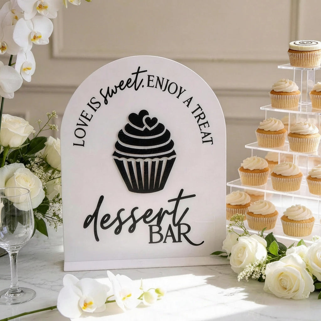 Acrylic Party Dessert Bar Sign 3D Dessert Pattern Design
