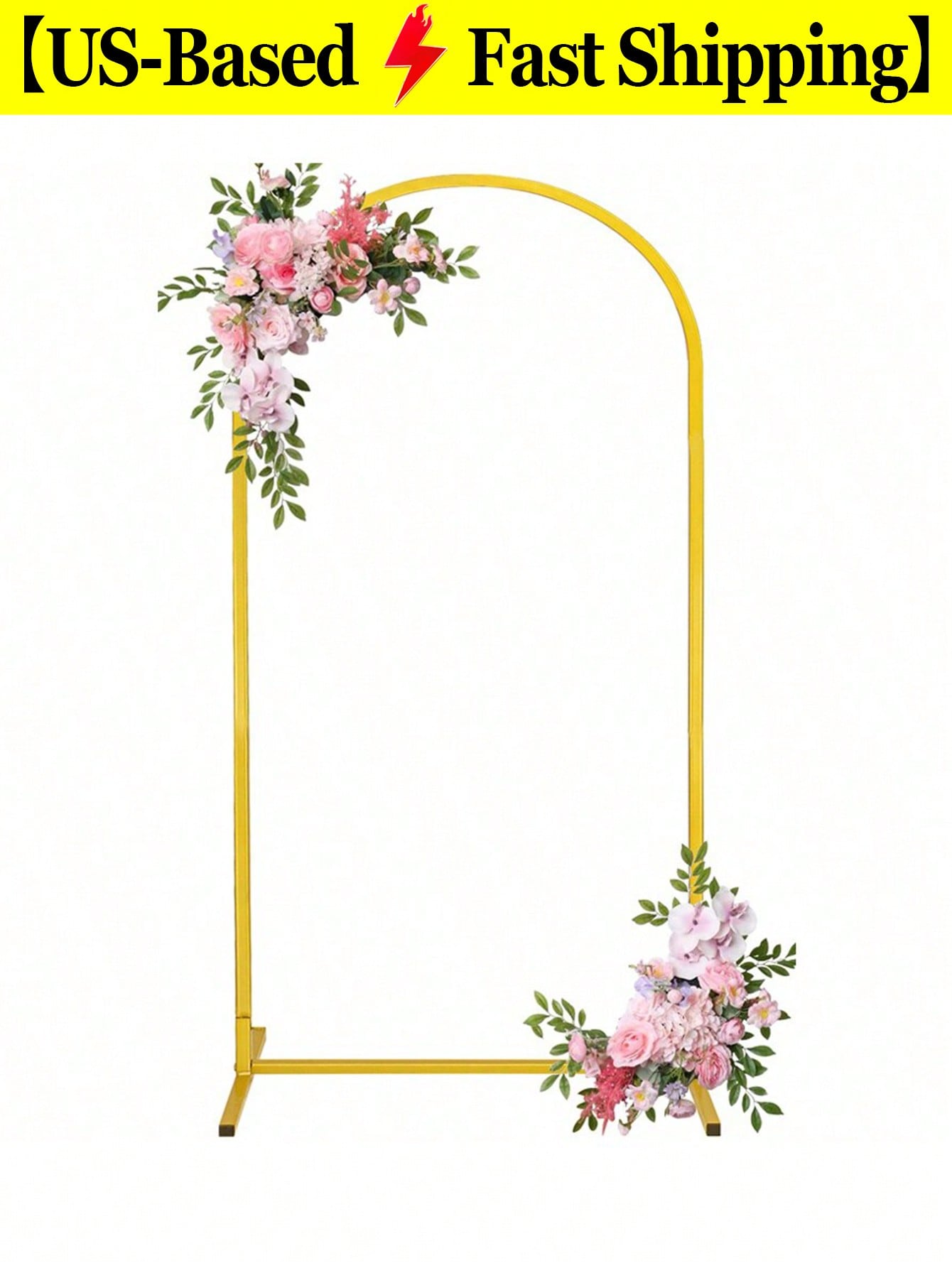 Metal Gold Arch Backdrop Stand for Balloons Weddings & Parties