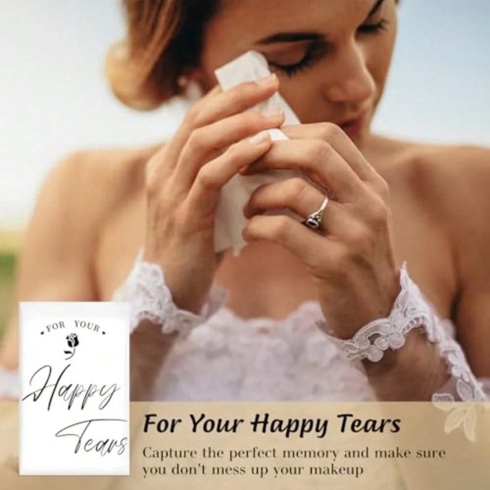 Pack of Happy Tears Tissues for Wedding, 3-Ply Pocket Packs for Guests